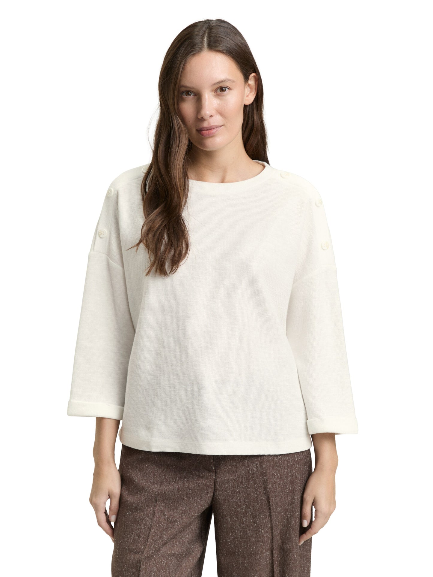 Langarmshirt mit Knopf-Details