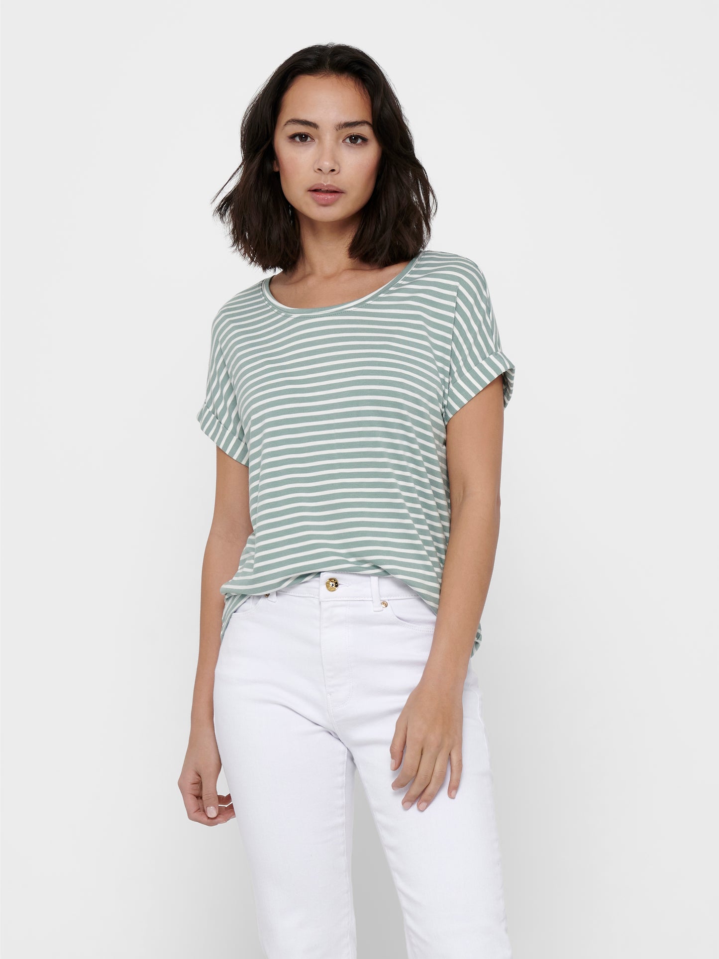 ONLMOSTER STRIPE S/S O-NECK TOP JRS NOOS