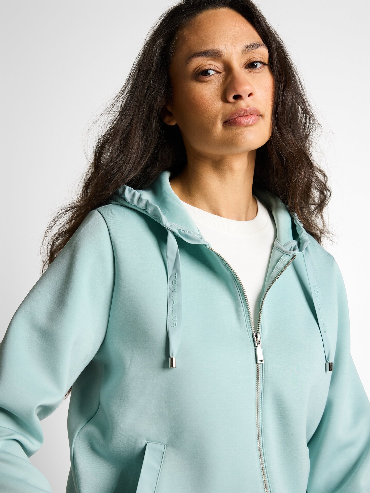 Hoodie Sweatjacke aus Scuba