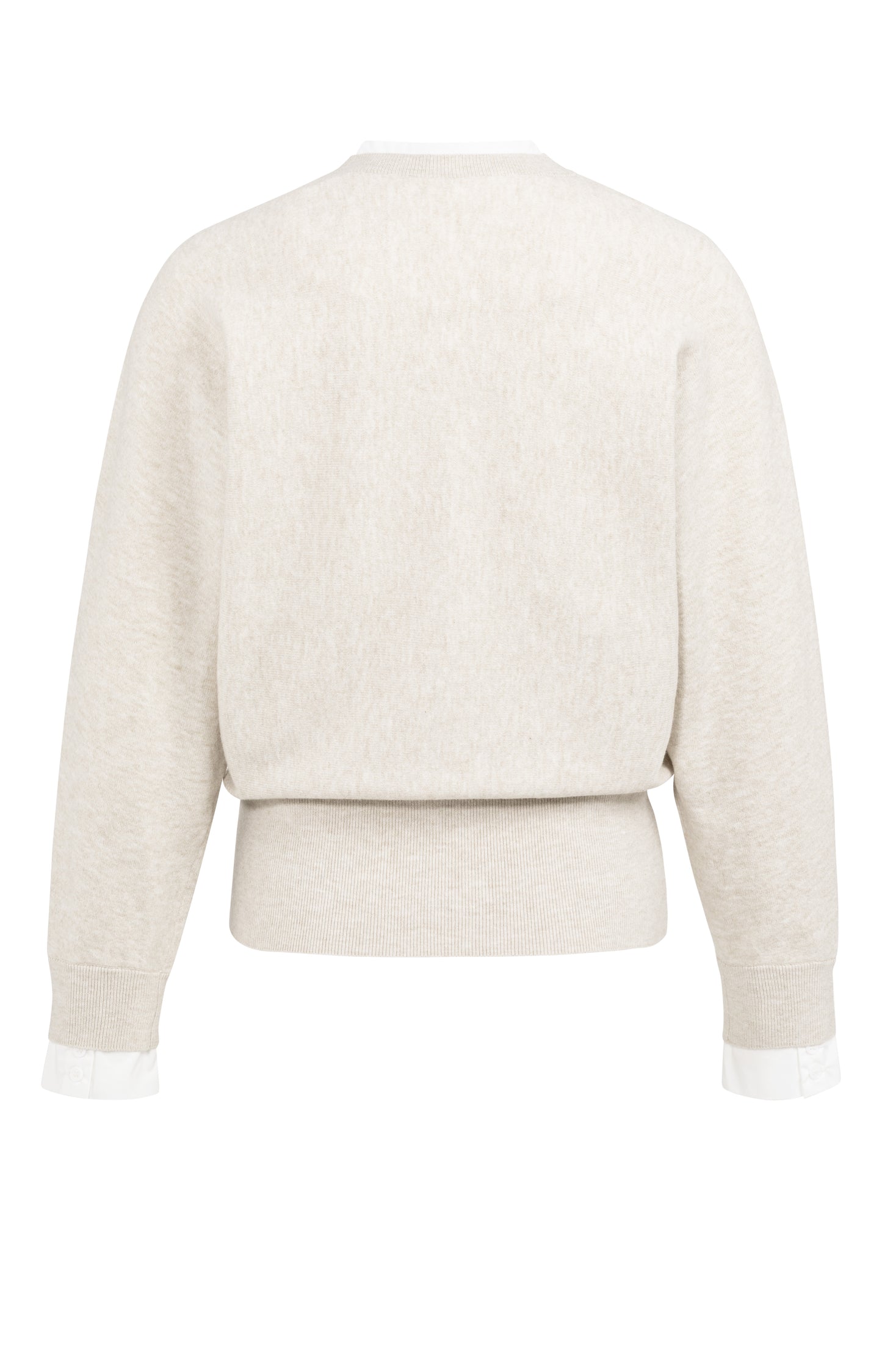 Pullover mit Kragendetail, HEATHER GREY MELANGE