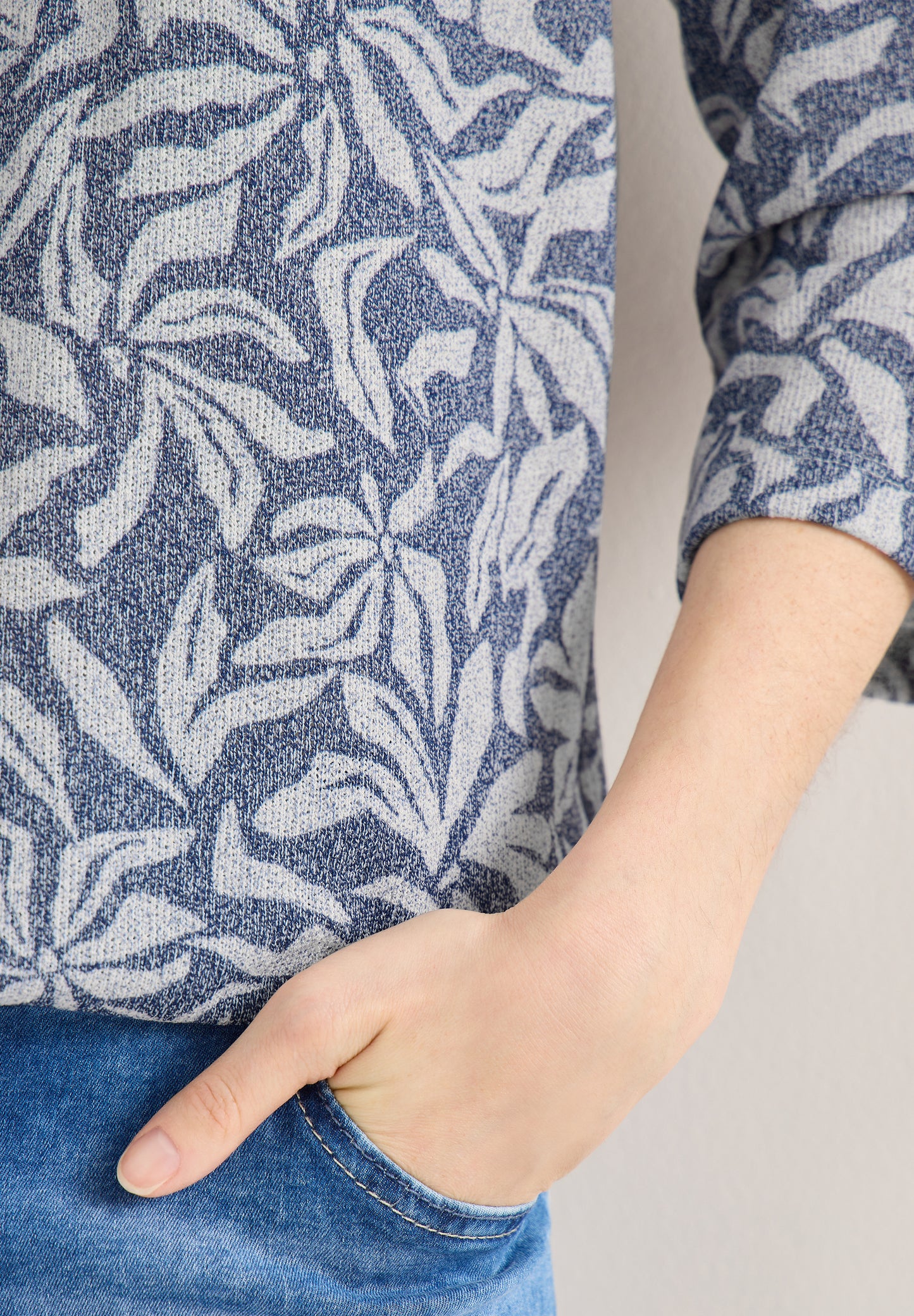 3/4-Arm Shirt mit floralem Print