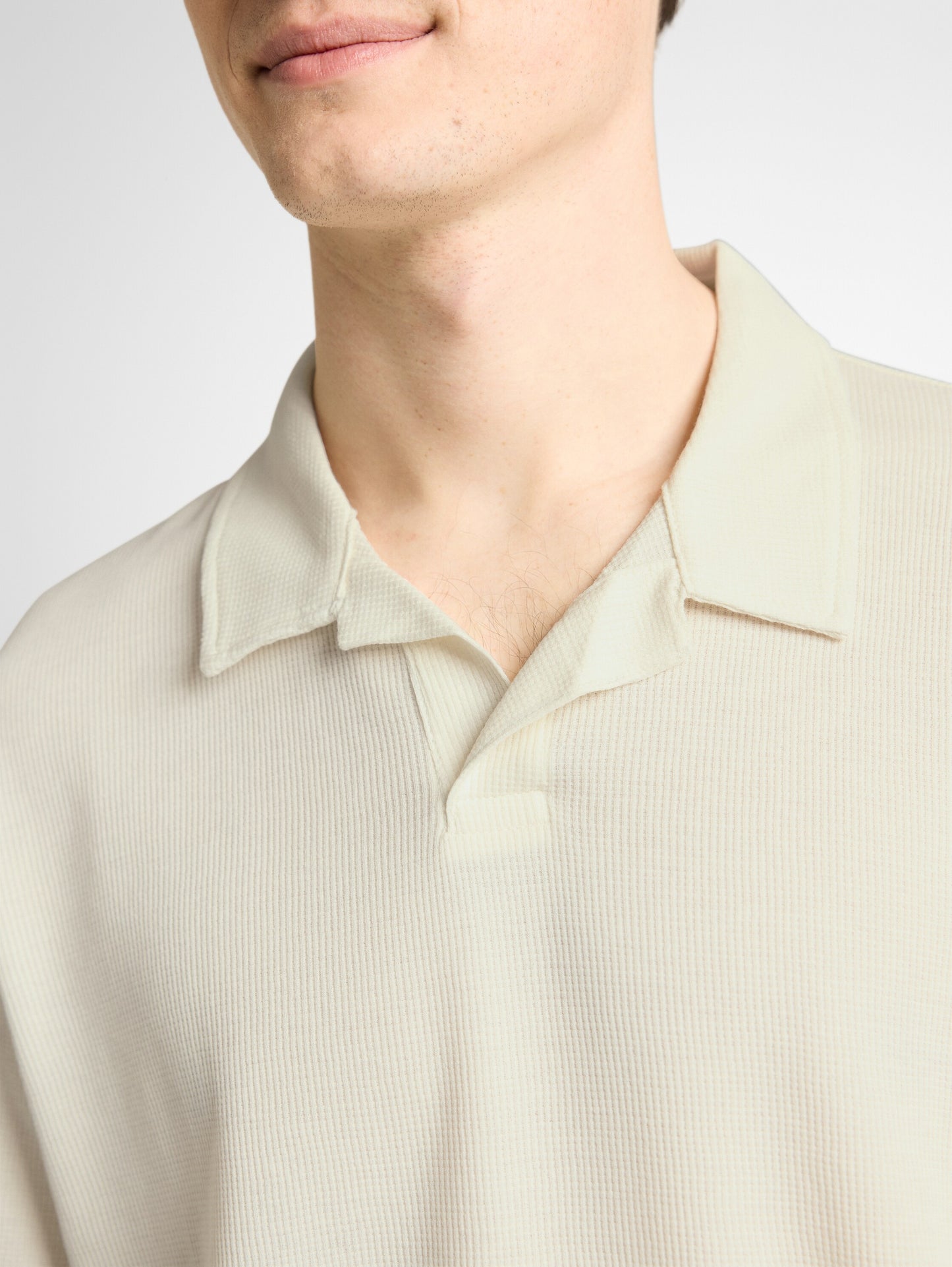 Relaxed Fit Resort Poloshirt mit Waffelstruktur
