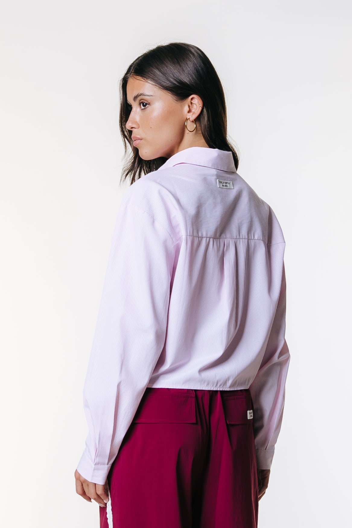 Febe Striped Cropped Blouse