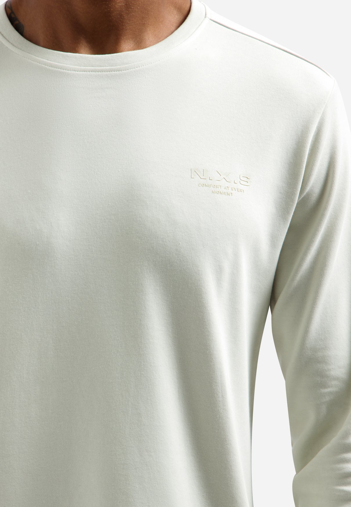 T-Shirt Long Sleeve Crewneck Solid Heavy Interlock