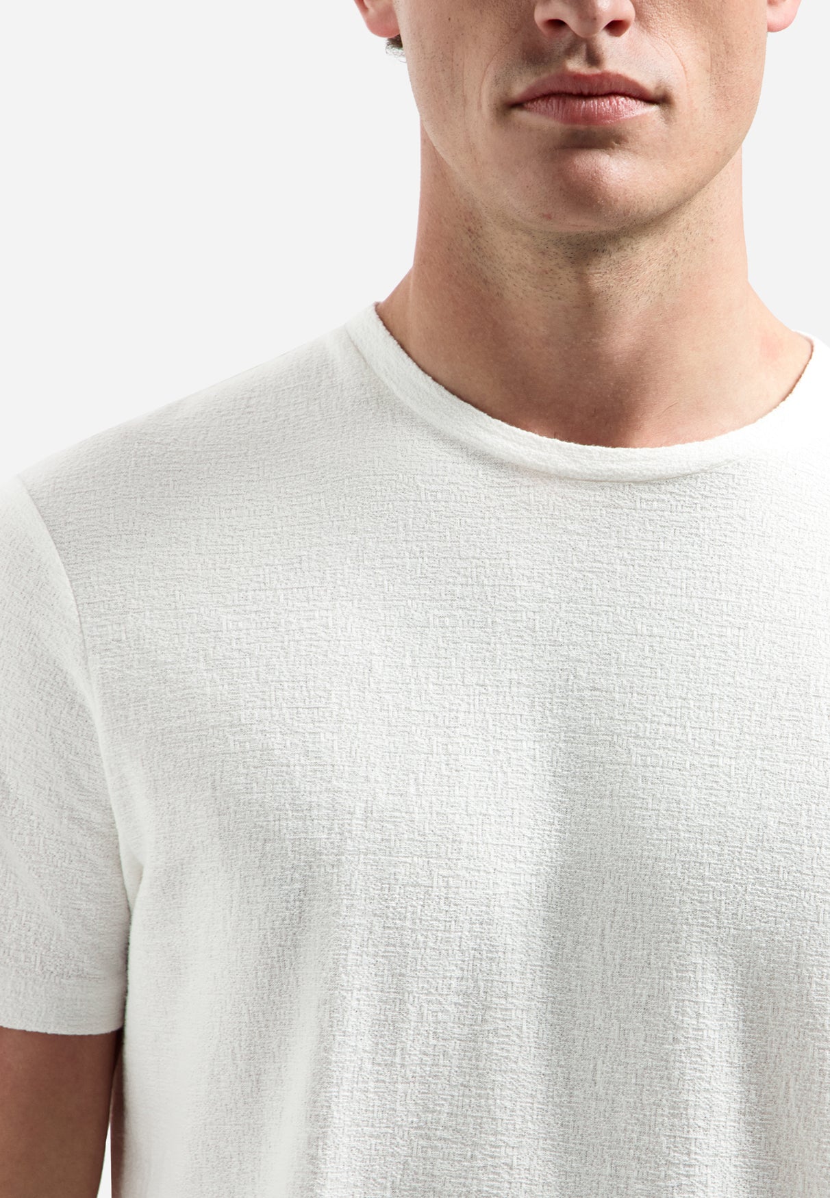 T-Shirt Crewneck Solid Jacquard