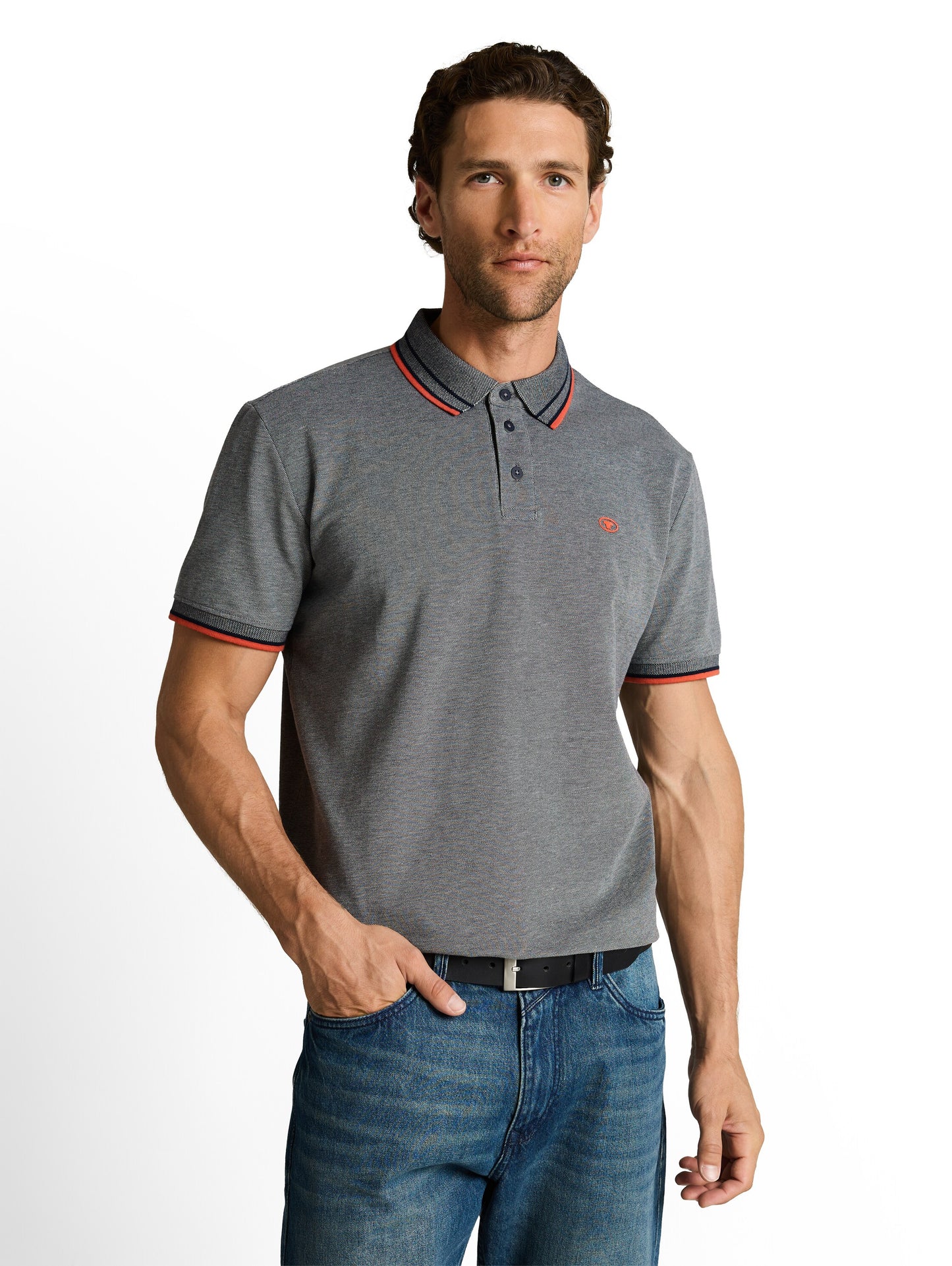 Piqué Poloshirt mit Logo-Print