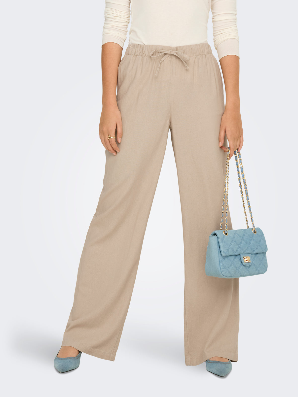 ONLGOA MW LINEN BL PULL-UP PANT CC PNT
