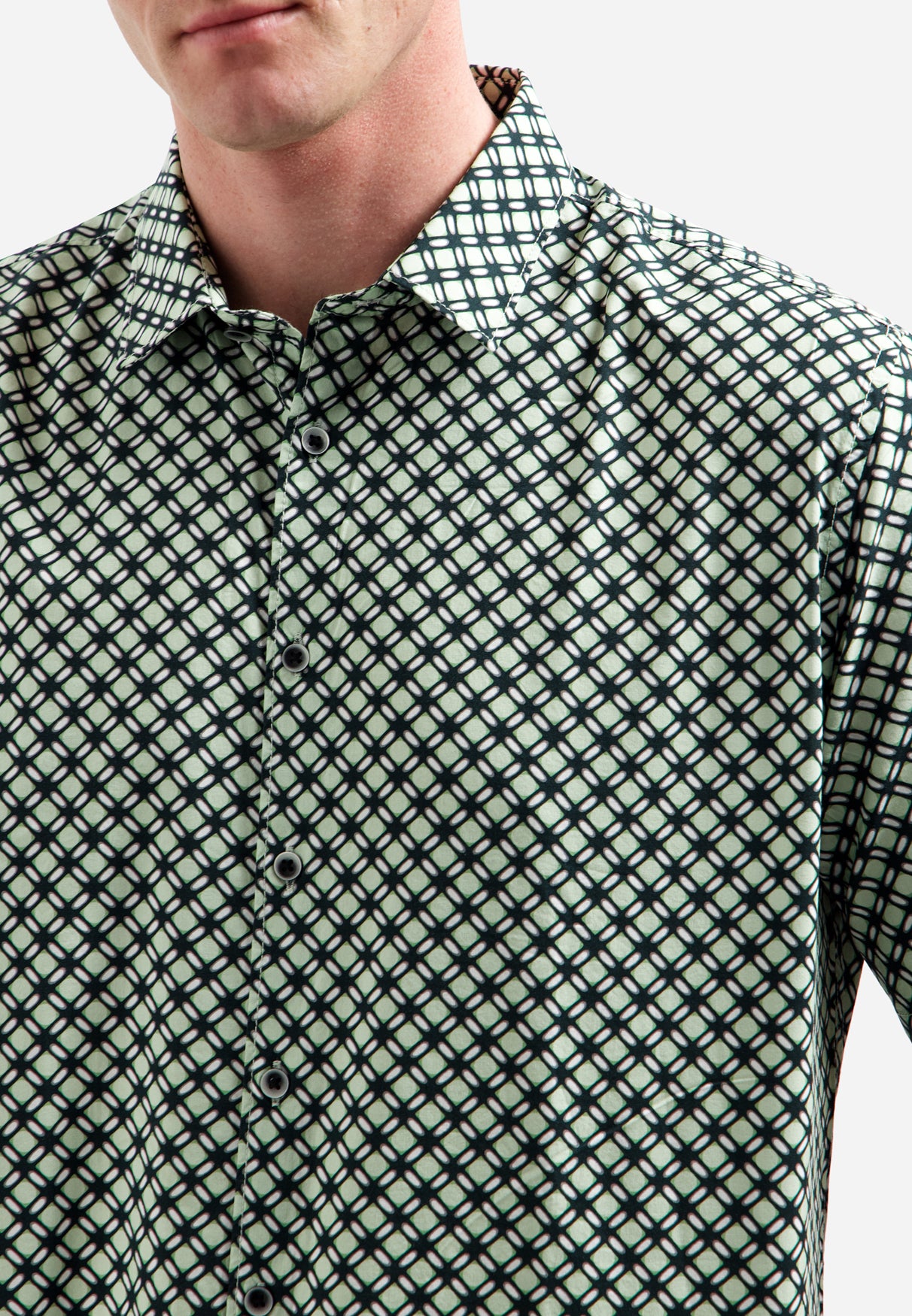 Shirt Short Sleeve Stretch Allover Printed