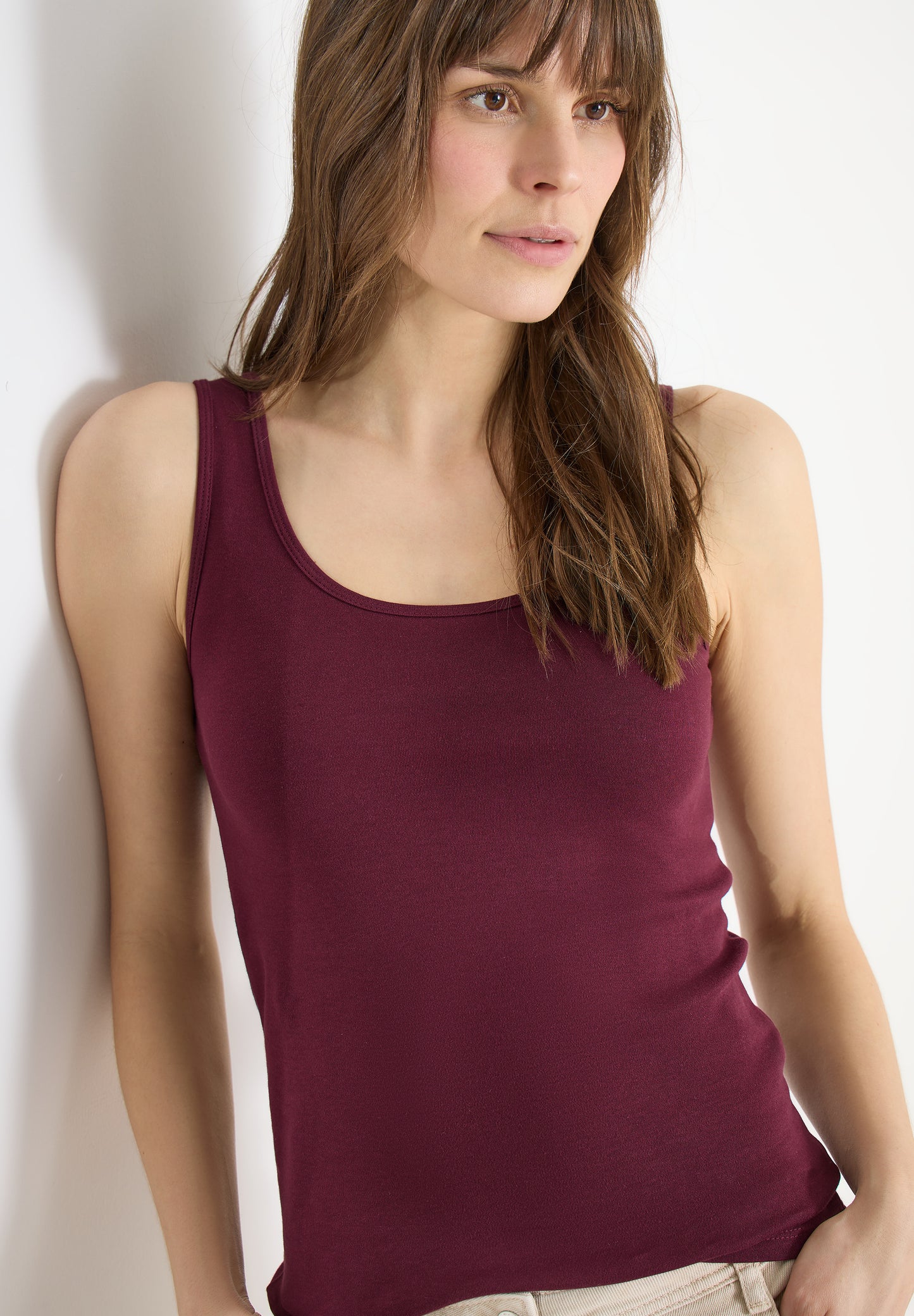 Basic Top mit Rundhals aus Baumwolle