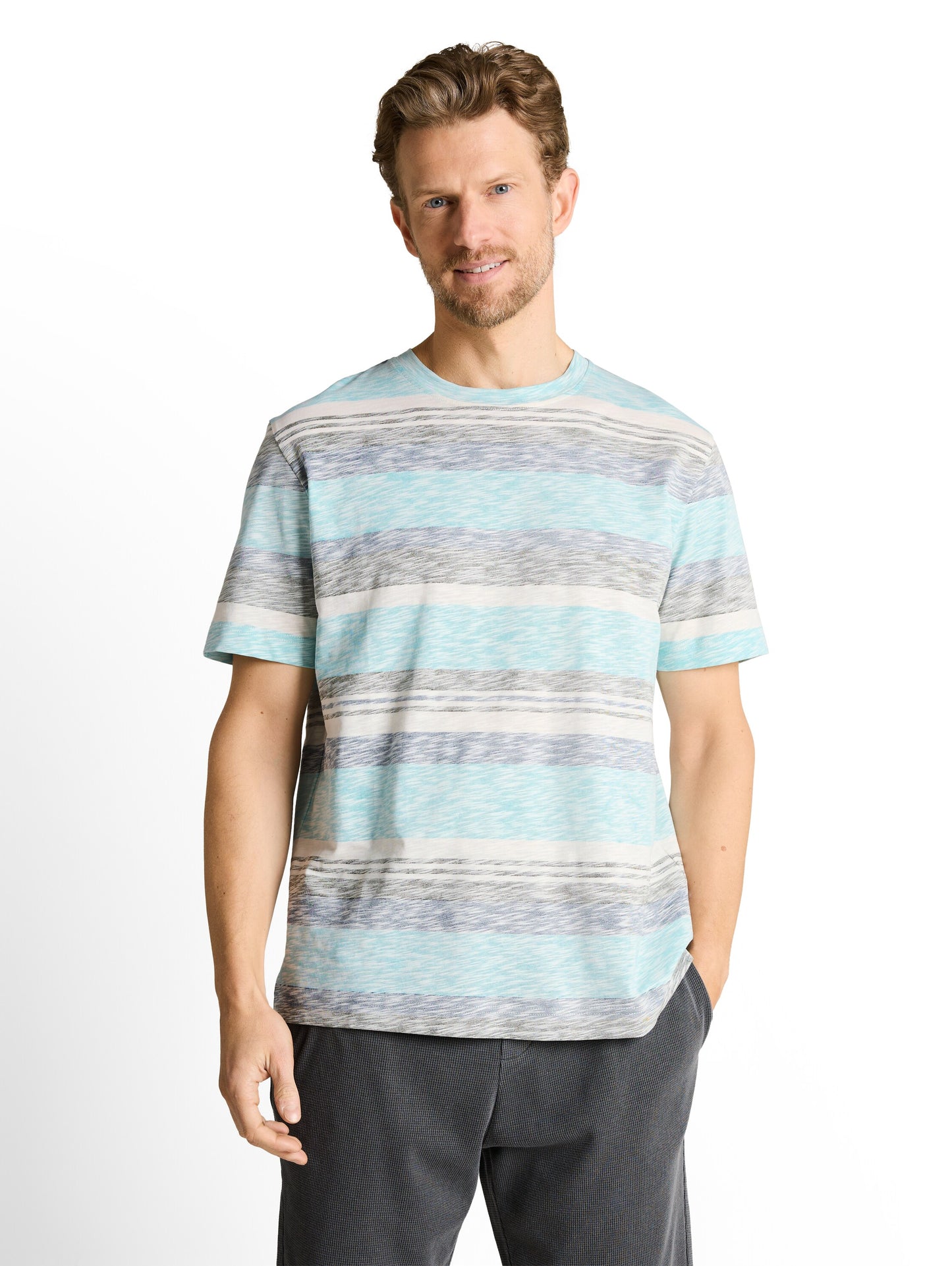 T-Shirt mit Inside-Out Streifenmuster