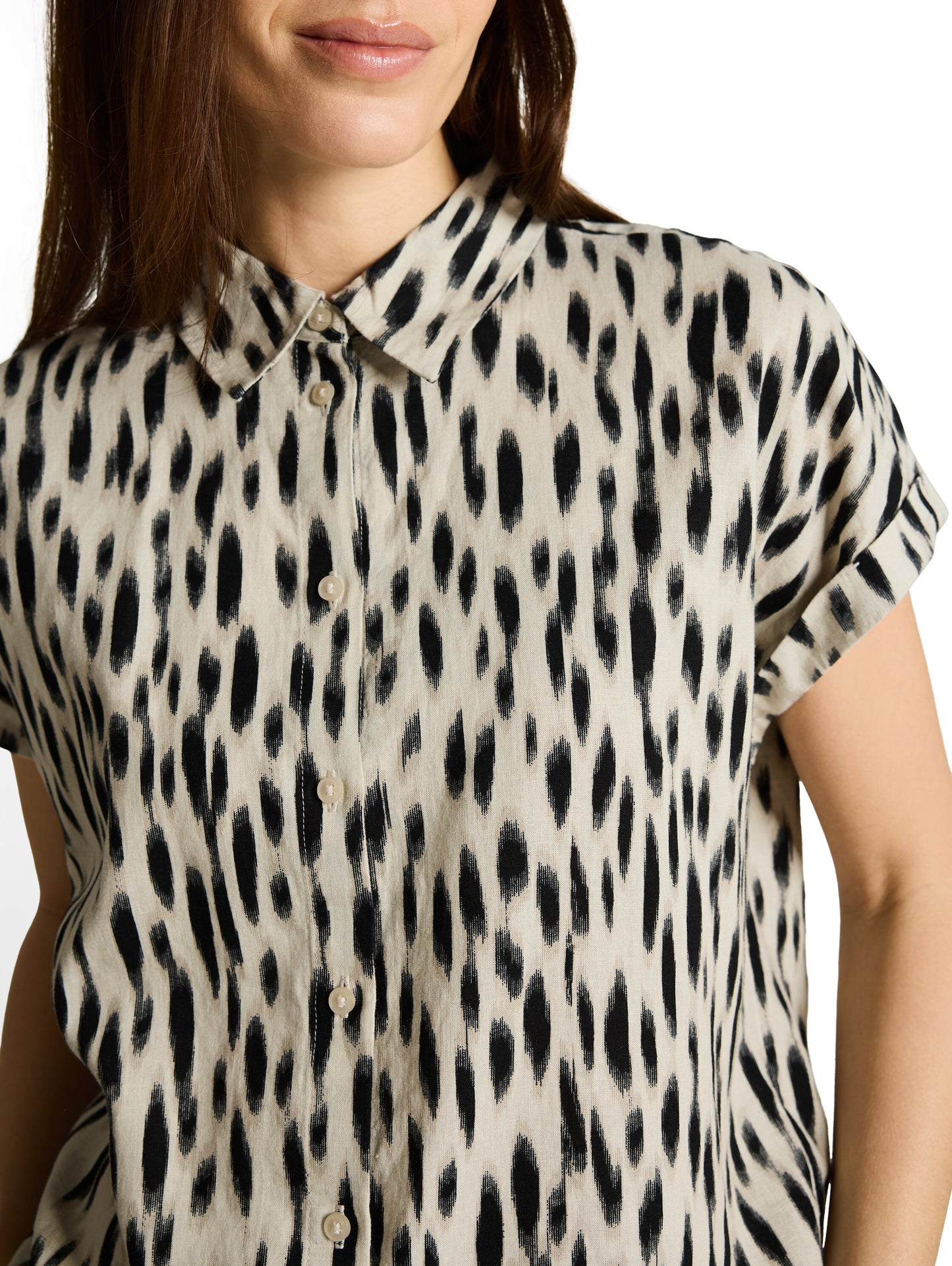 Loose Fit Bluse mit Leinenanteil