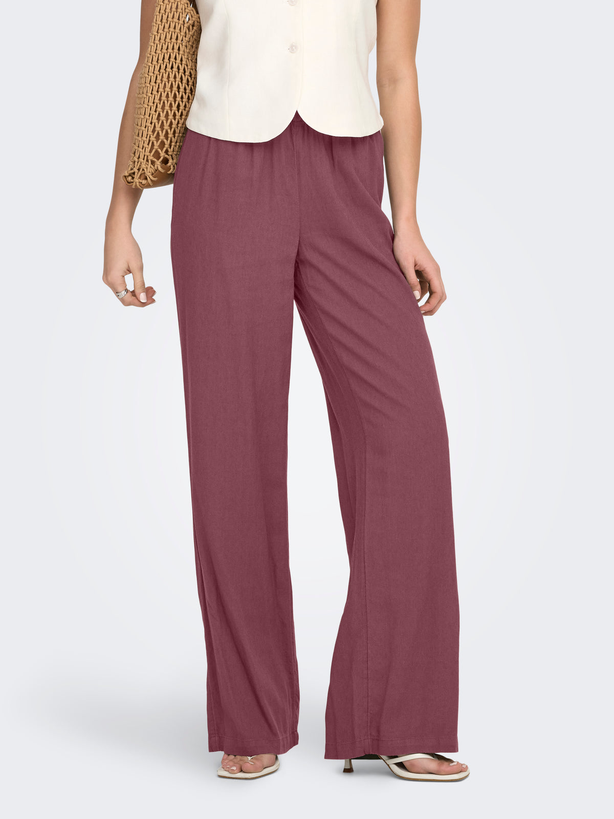 ONLGOA MW LINEN BL PULL-UP PANT CC PNT