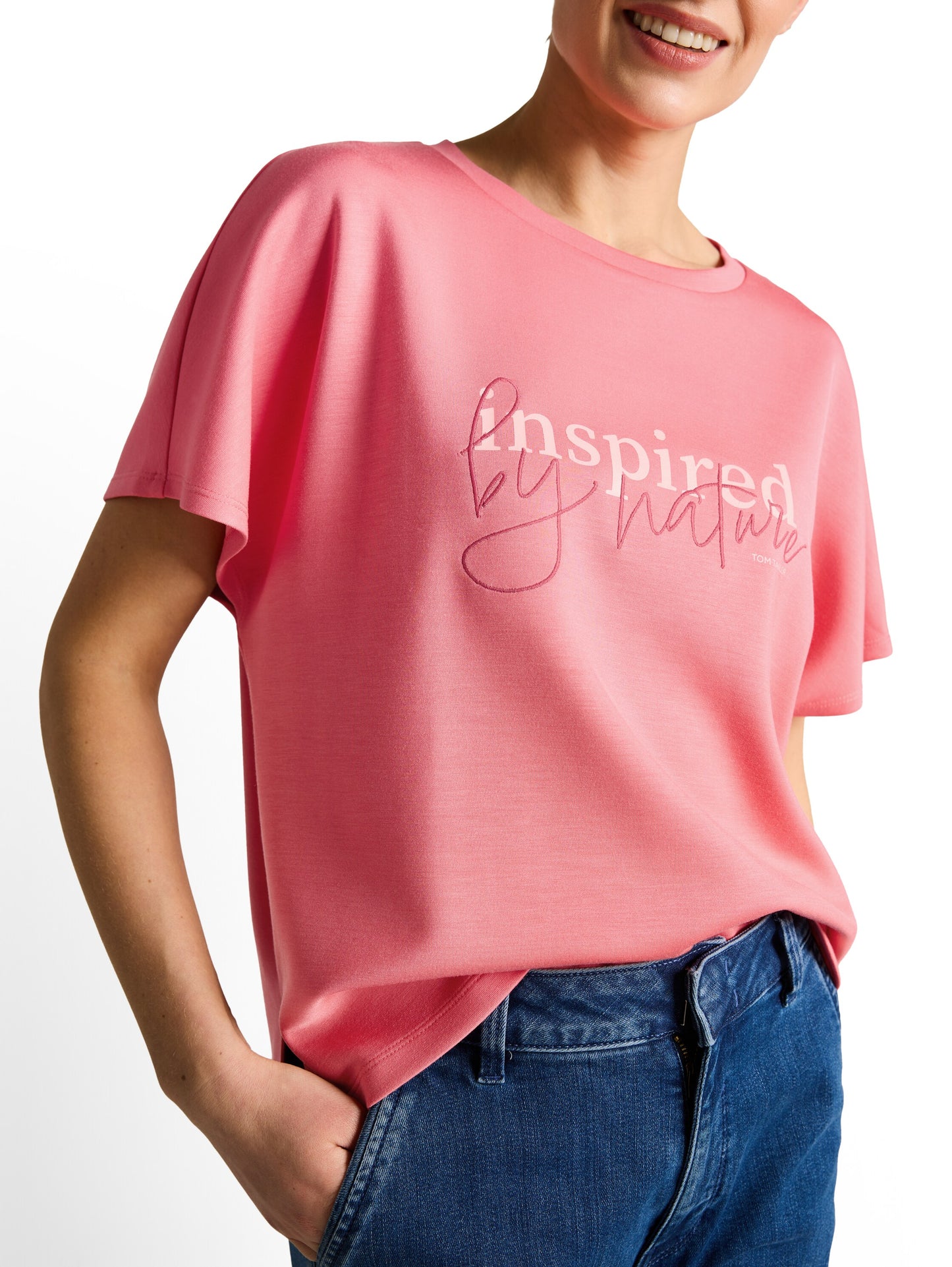Loose Fit Scuba T-Shirt mit Print