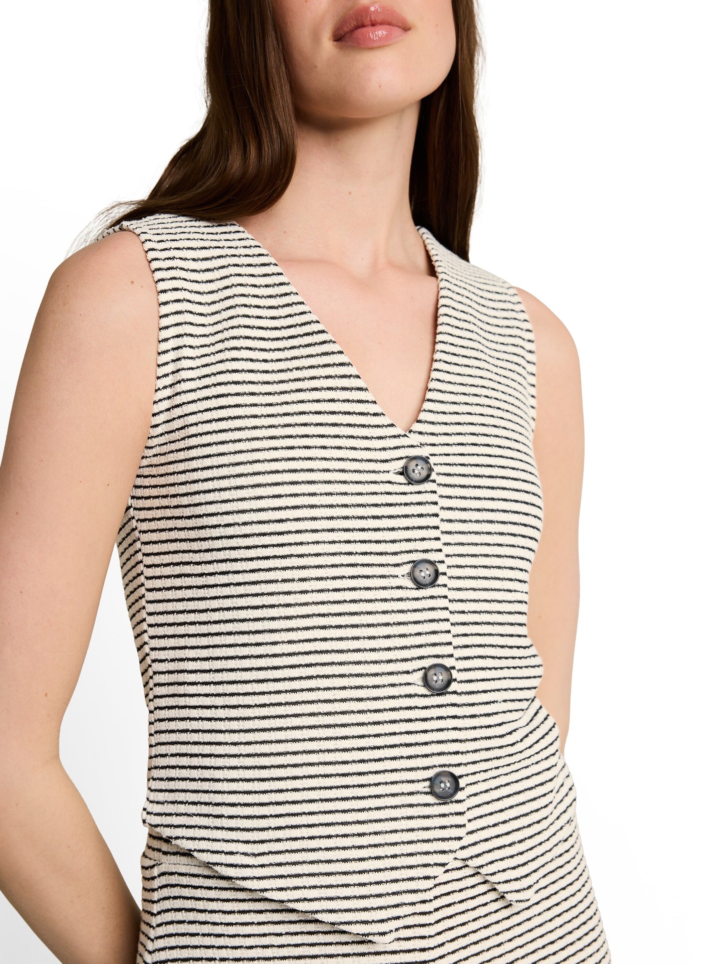 Fitted Jacquard Blazer-Weste