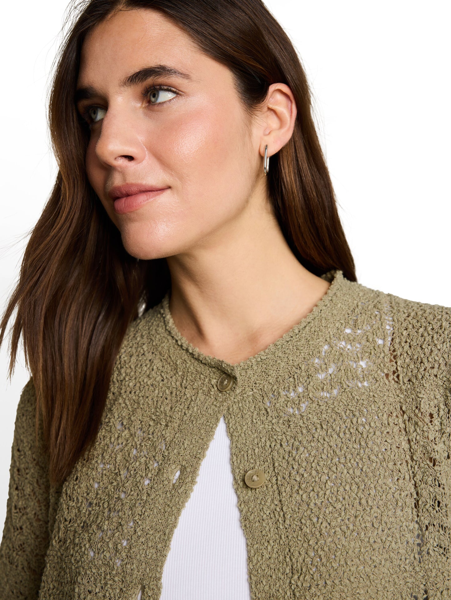 Cardigan mit welligen Saumkanten