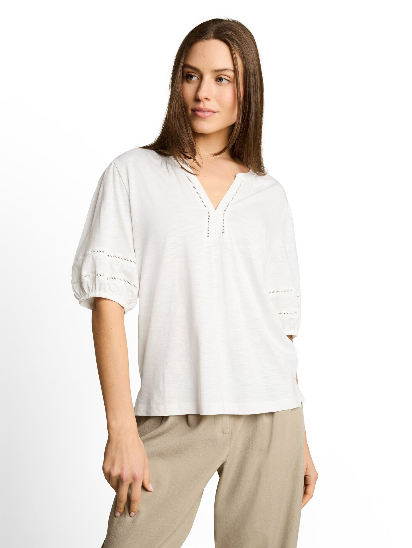 Blusenshirt mit Spitzendetails