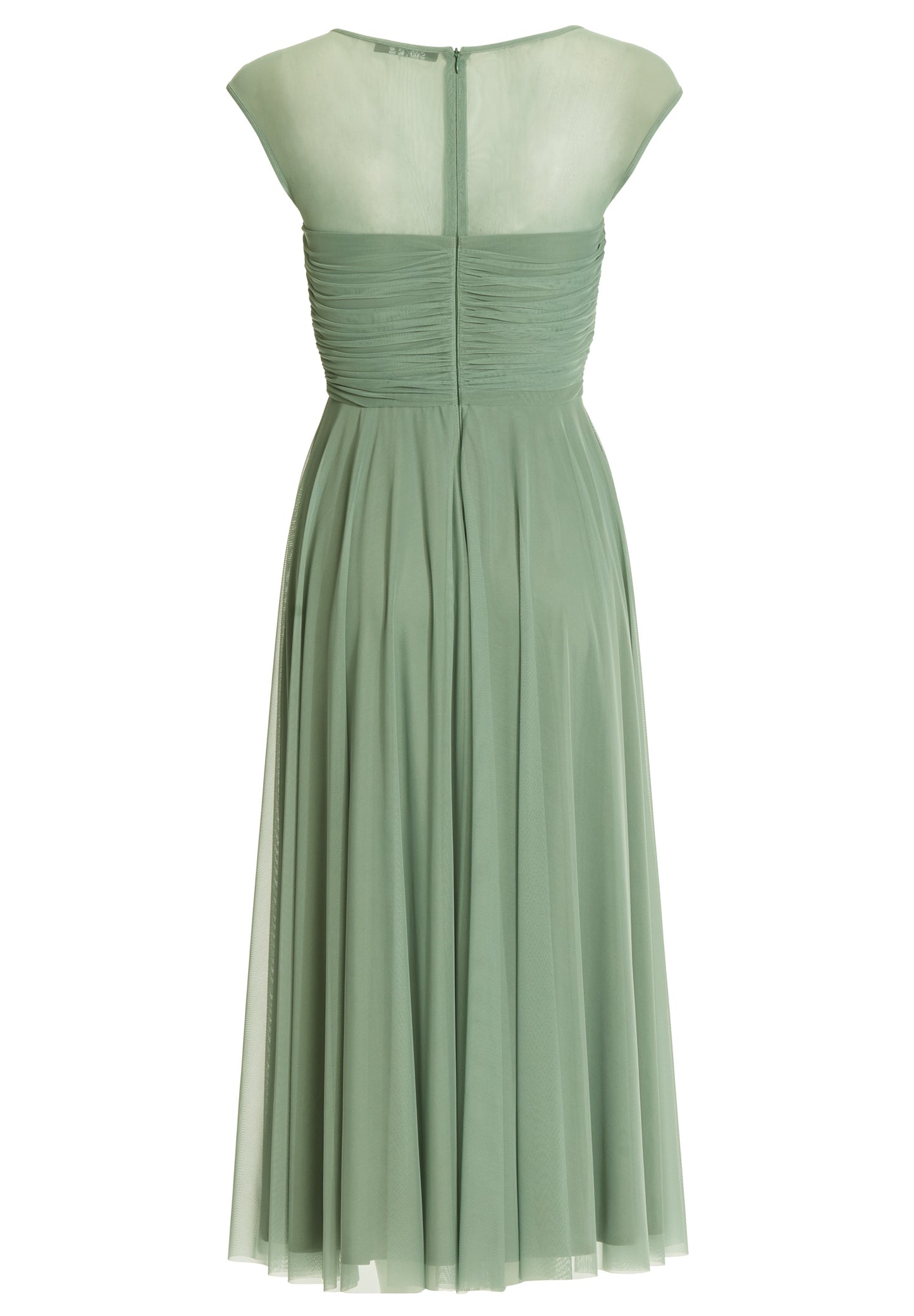 Cocktailkleid aus Mesh mit geraffter Korsage