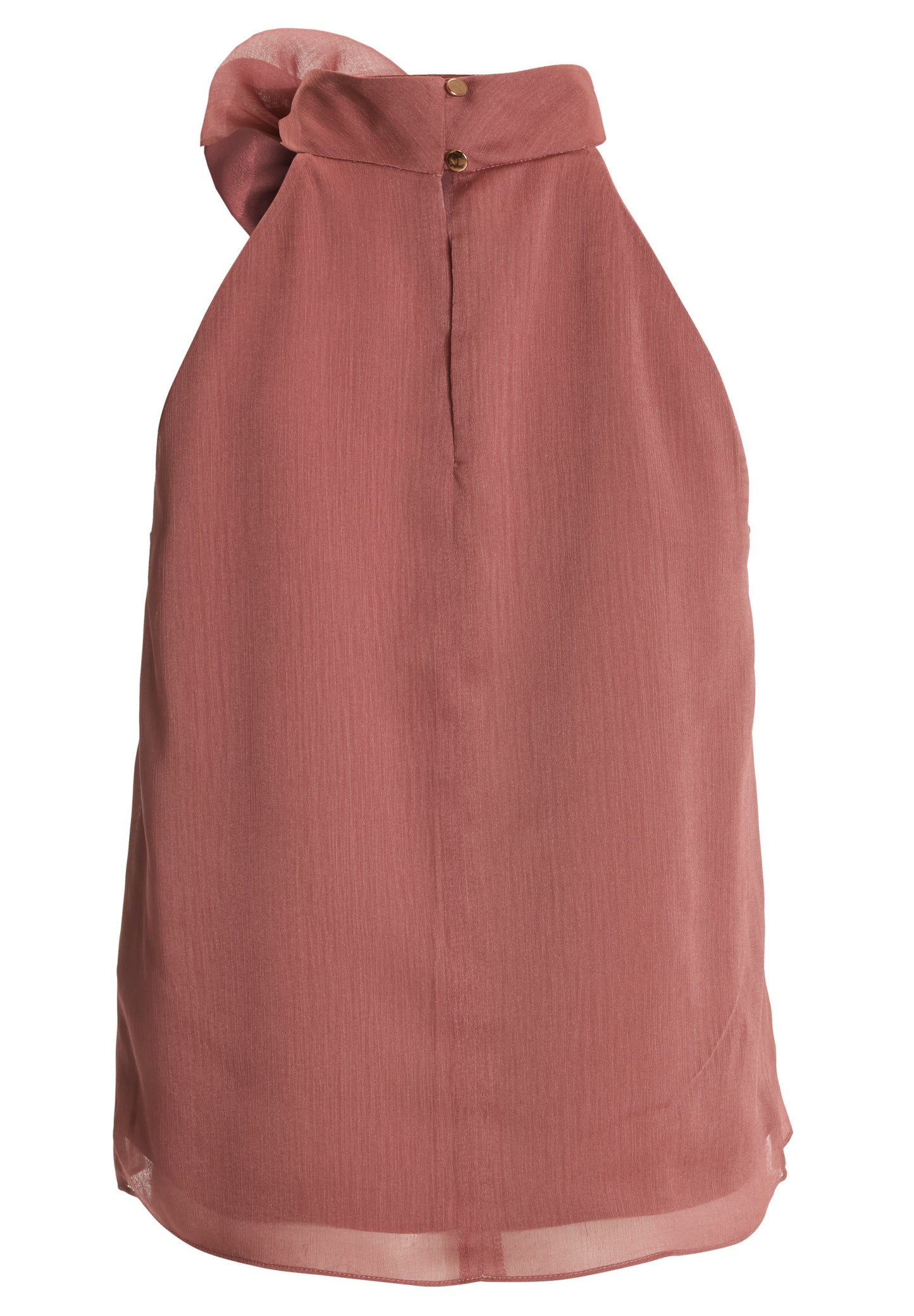 Top mit Stoffblüte aus Crinkle Chiffon