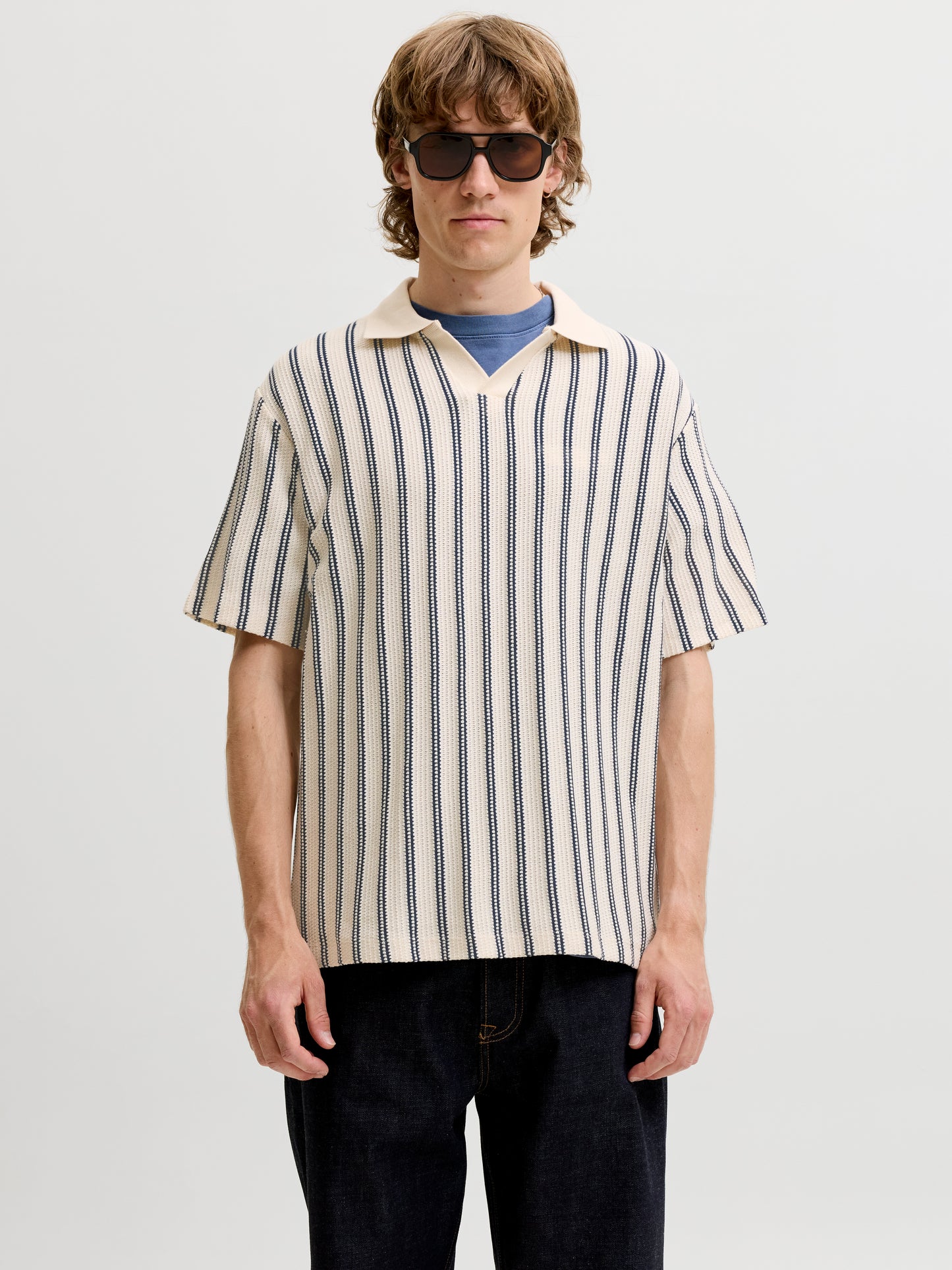JPRBLUHARRY SS SPLIT NECK POLO SN