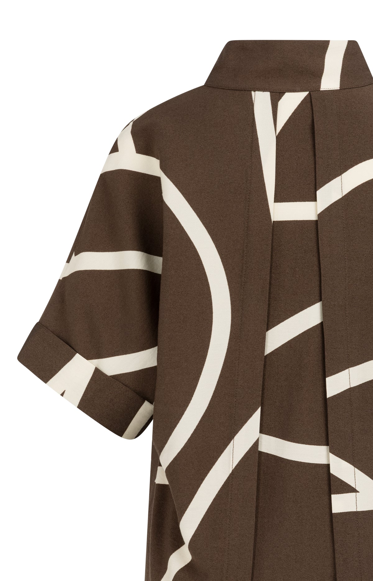 Printed dress with polo collar, CHOCOLATE MARTINI BROWN DESSIN
