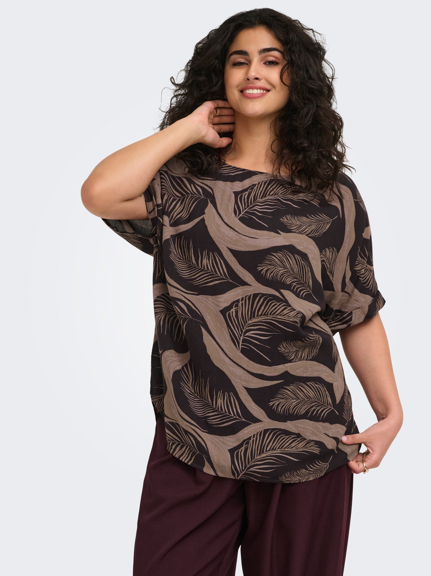 CARVILMA S/S BOATNECK TOP AOP