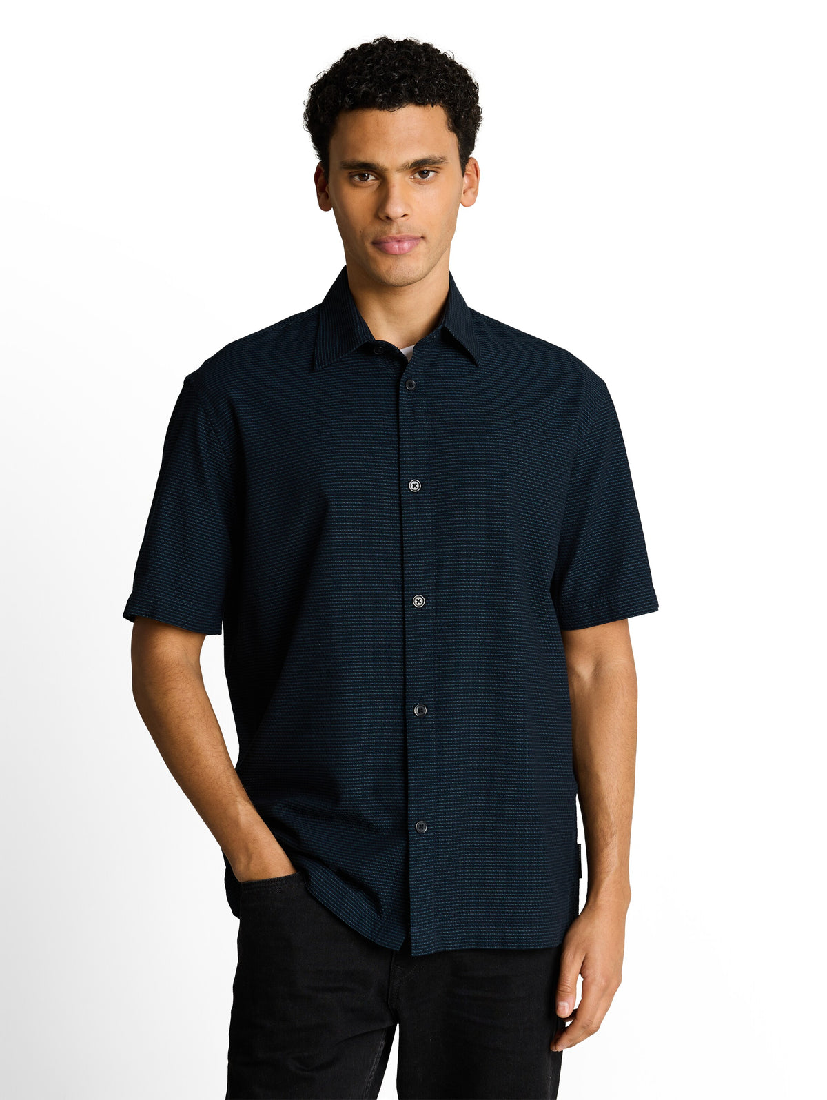 Relaxed Fit Kurzarmhemd mit Streifen
