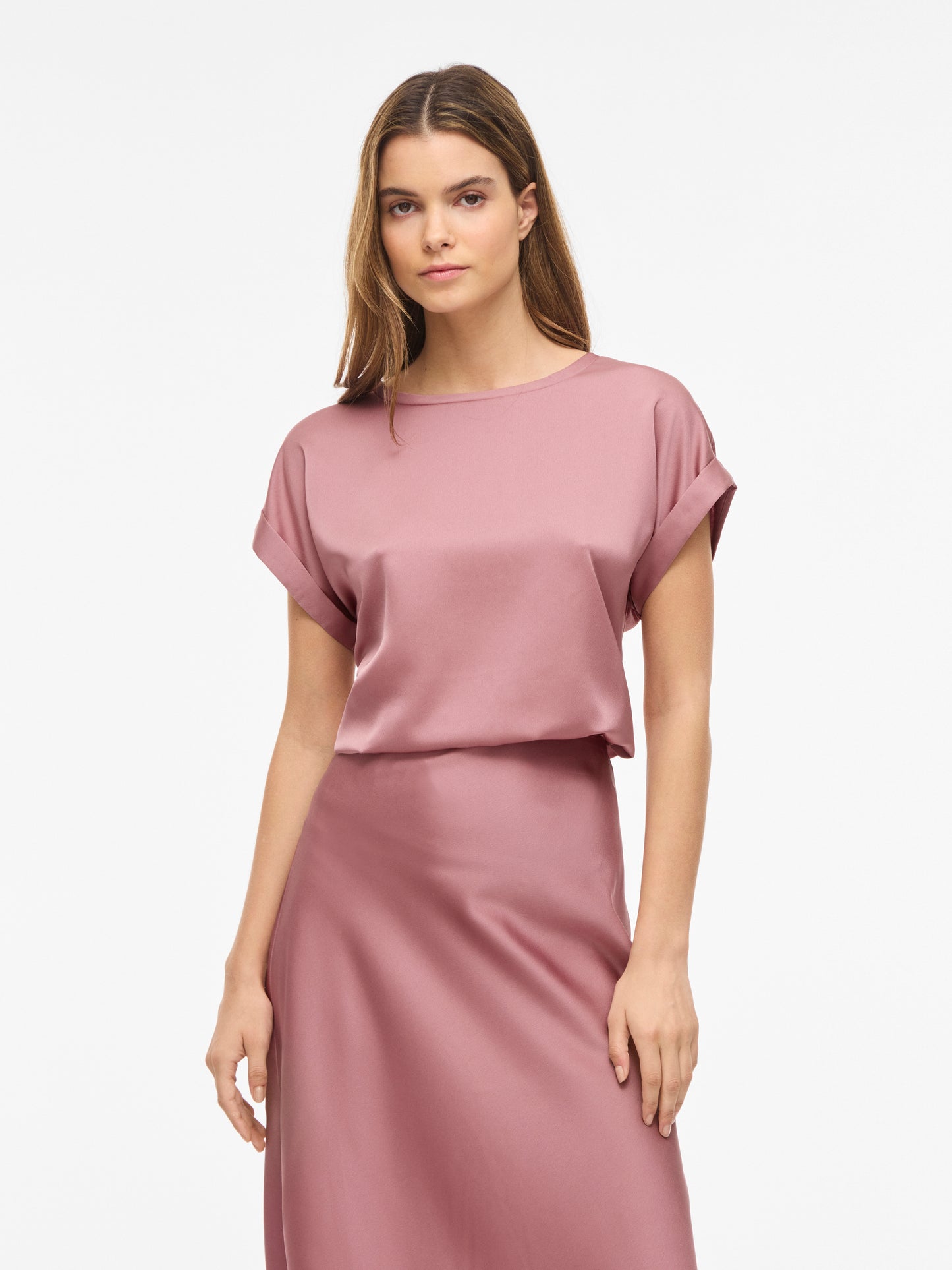VIELLETTE S/S SATIN TOP - NOOS