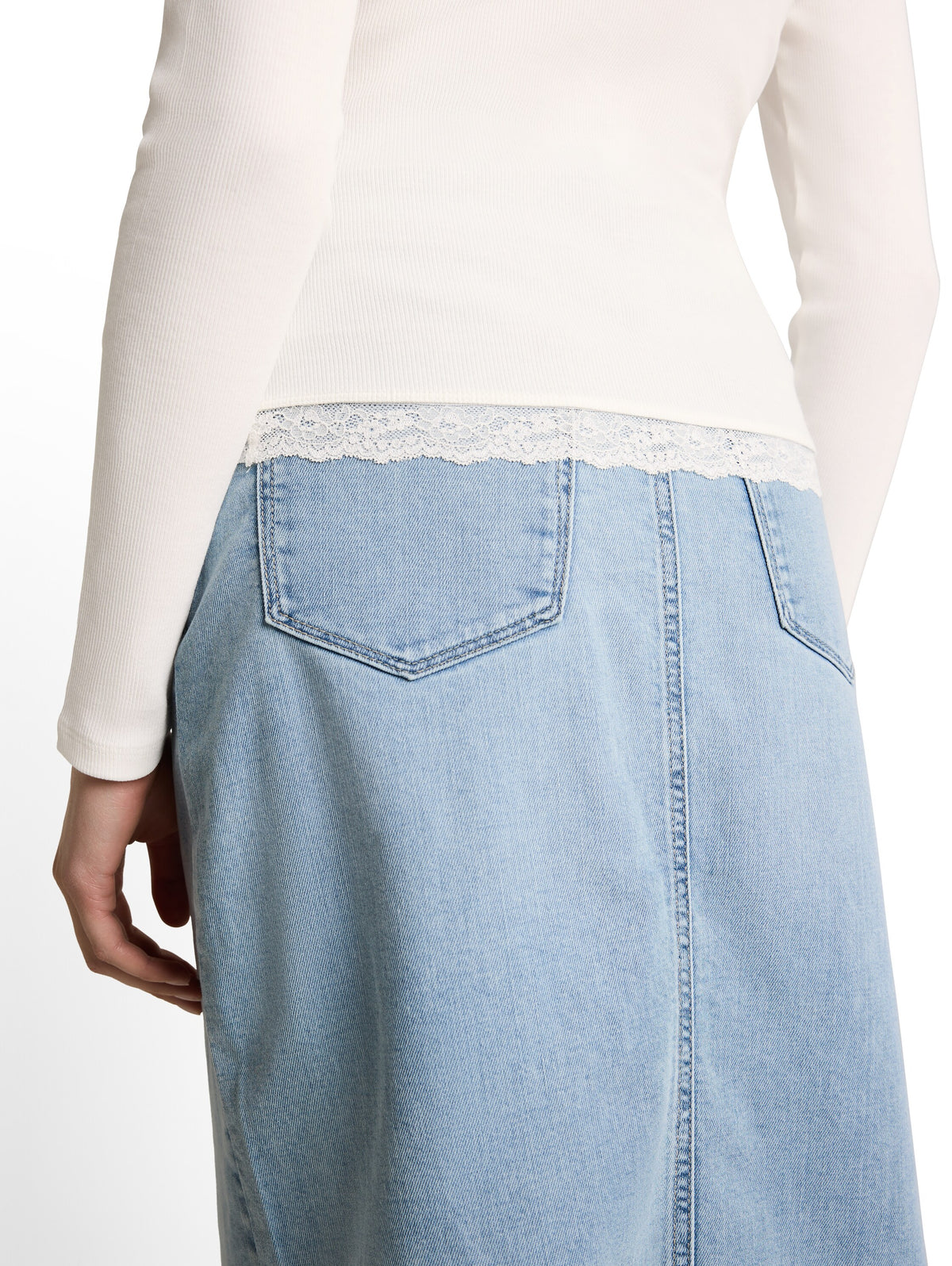 Langarmshirt mit Spitze