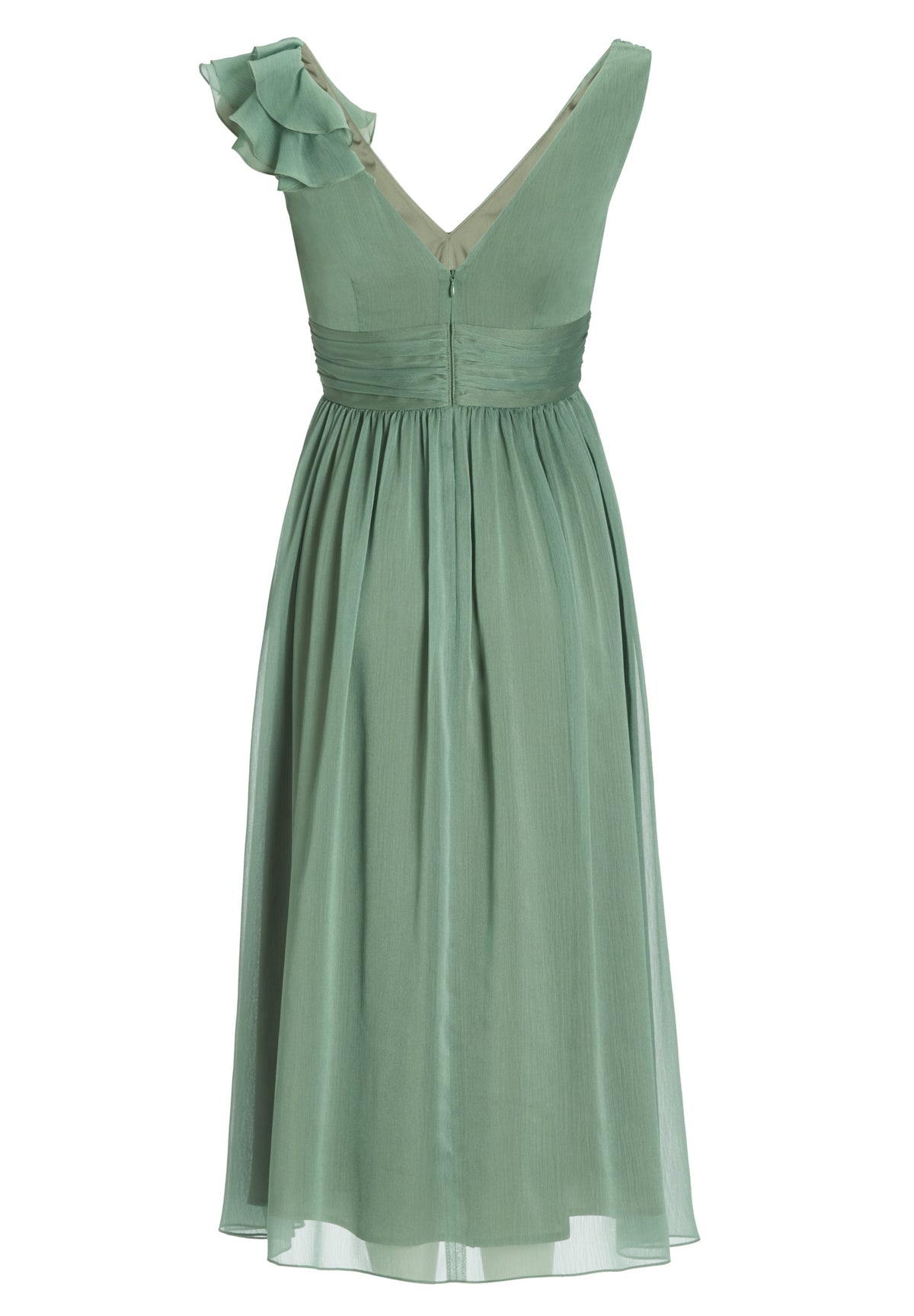 Cocktailkleid aus Crinkle Chiffon mit Volant Detail