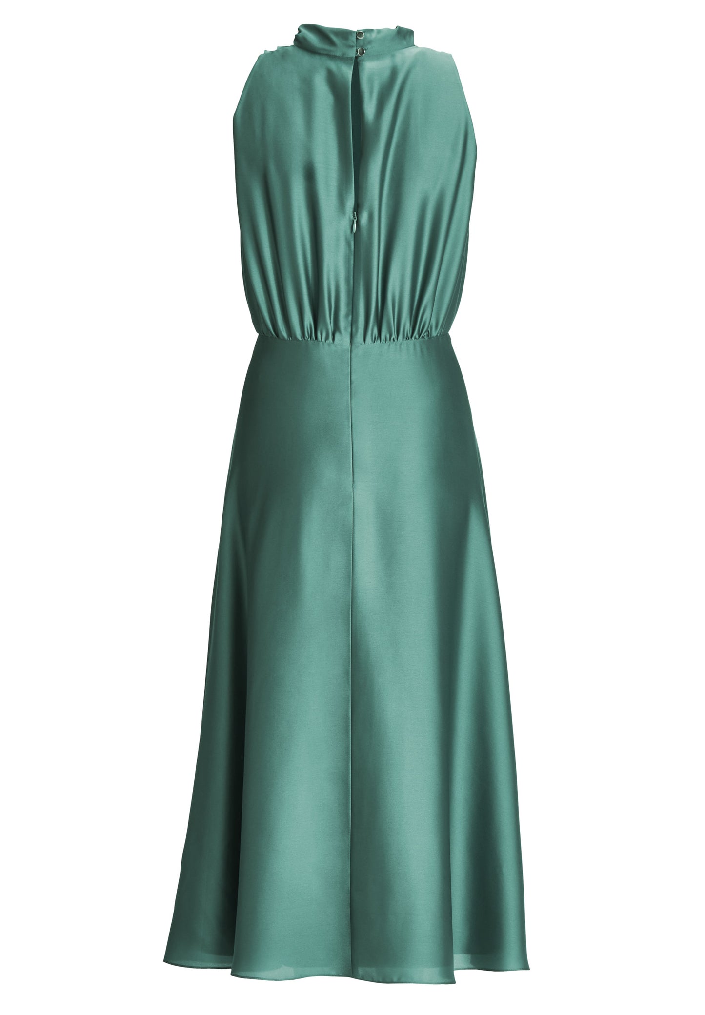 Midi Kleid aus Satin mit Drapierung