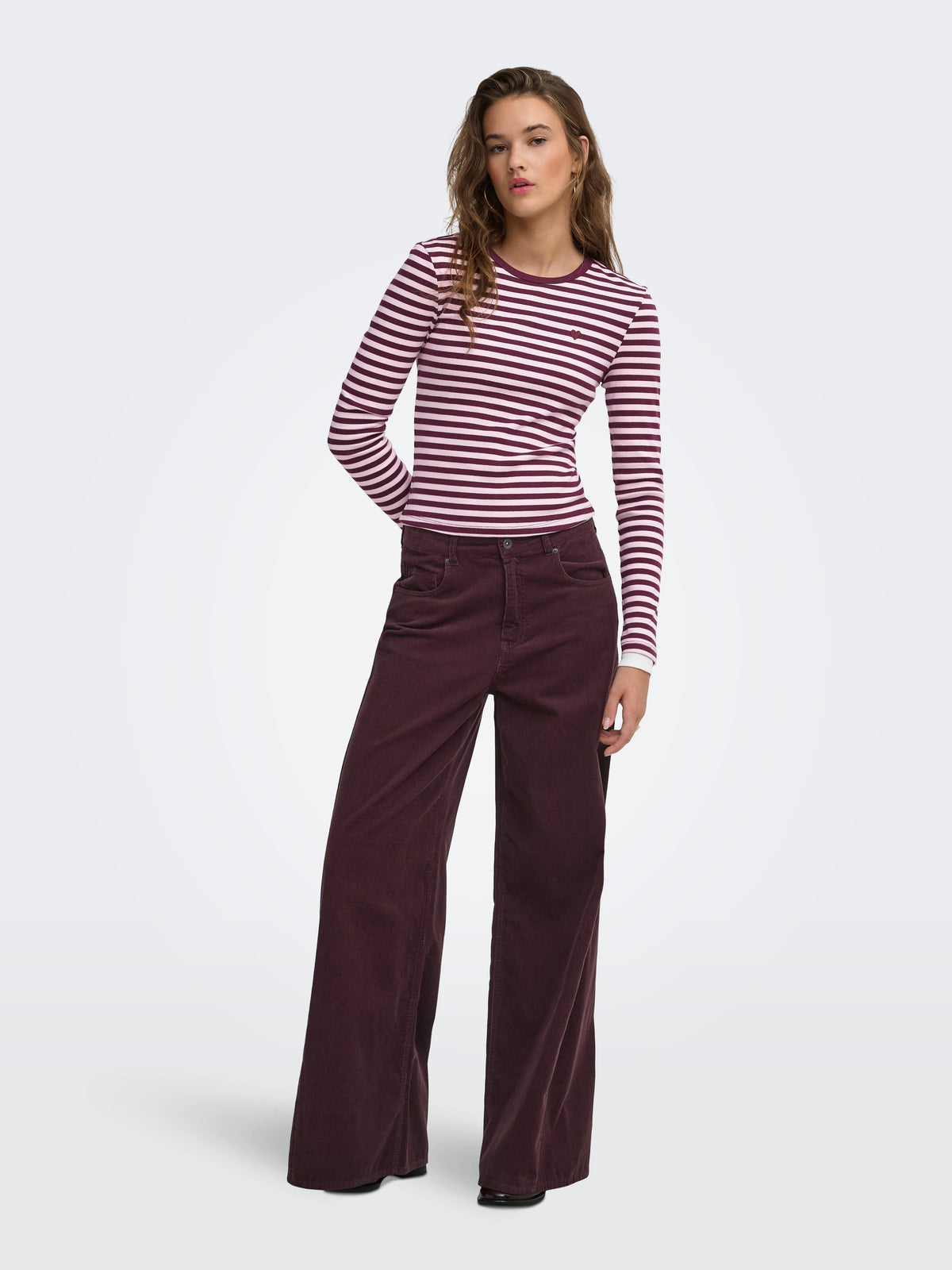 ONLVAL L/S O-NECK STRIPE TOP JRS