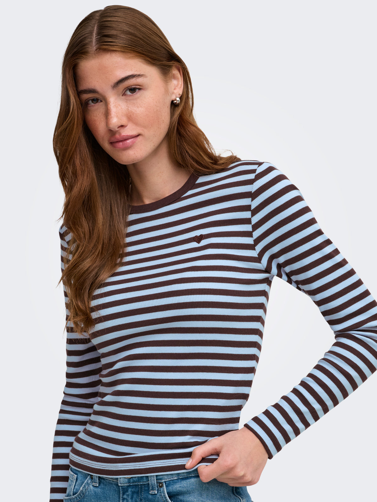 ONLVAL L/S O-NECK STRIPE TOP JRS