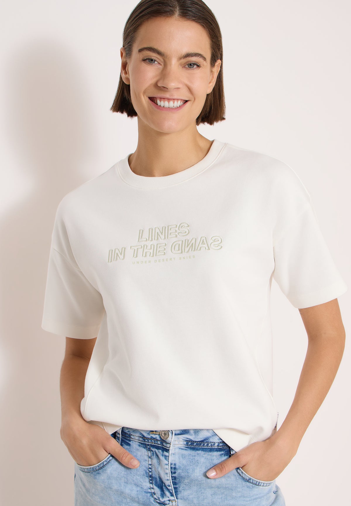 Kurzarm Sweatshirt mit Embroidery