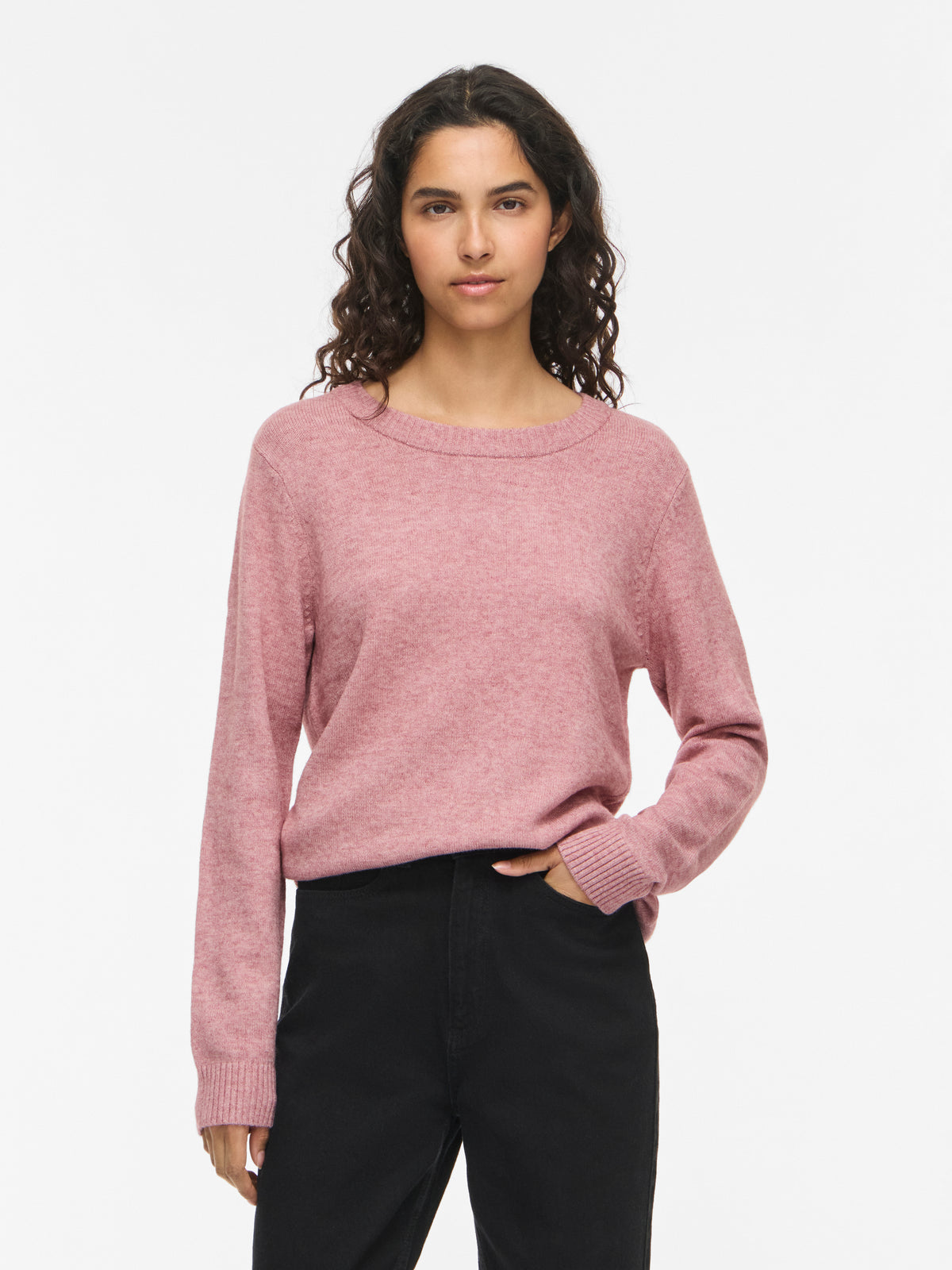 VIRIL O-NECK L/S KNIT TOP - NOOS