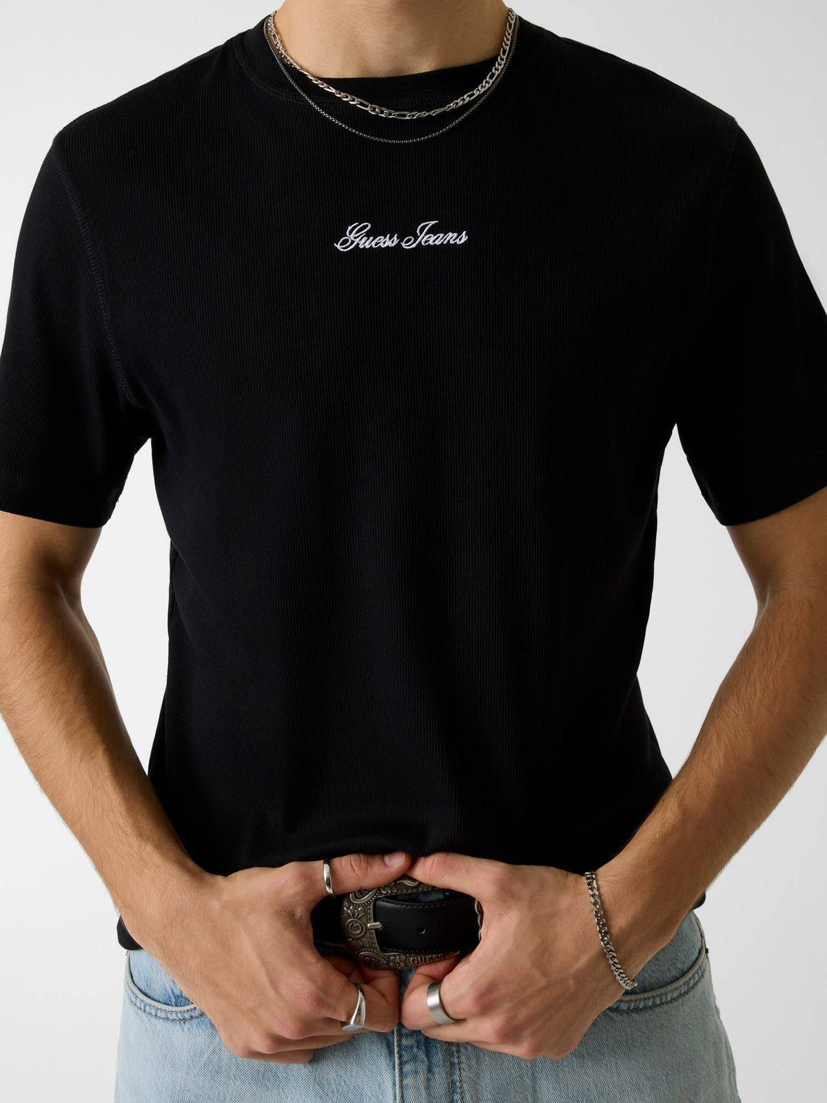 GJ SLIM FIT RIBBED T SHIRT