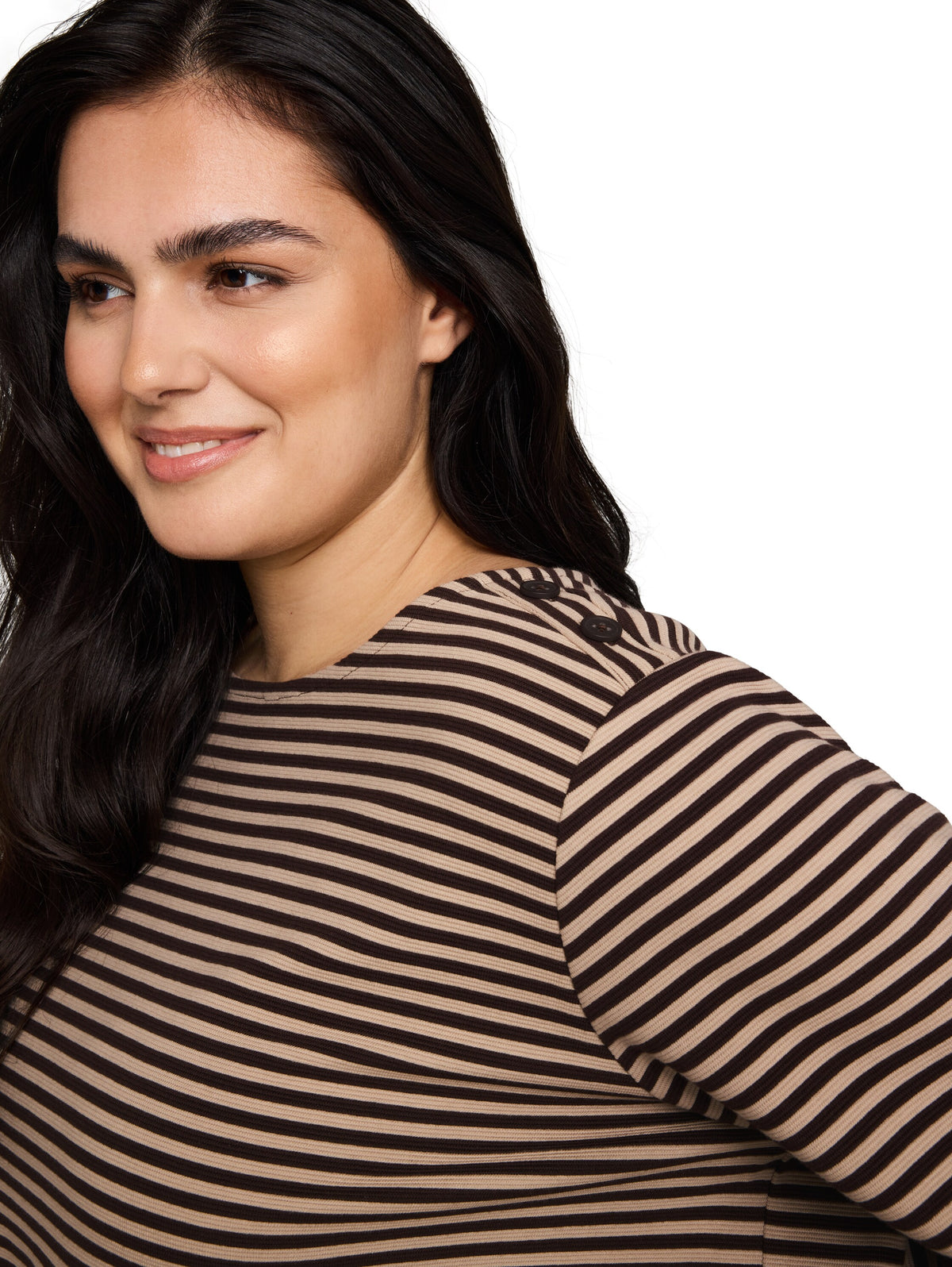 Plus Size - Langarmshirt mit Knopf-Details