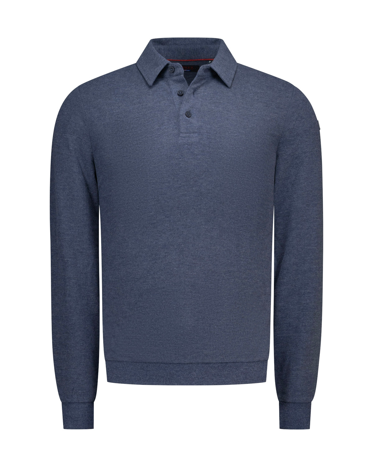 POLO LONG SLEEVE, OXFORD NAVY MELANGE