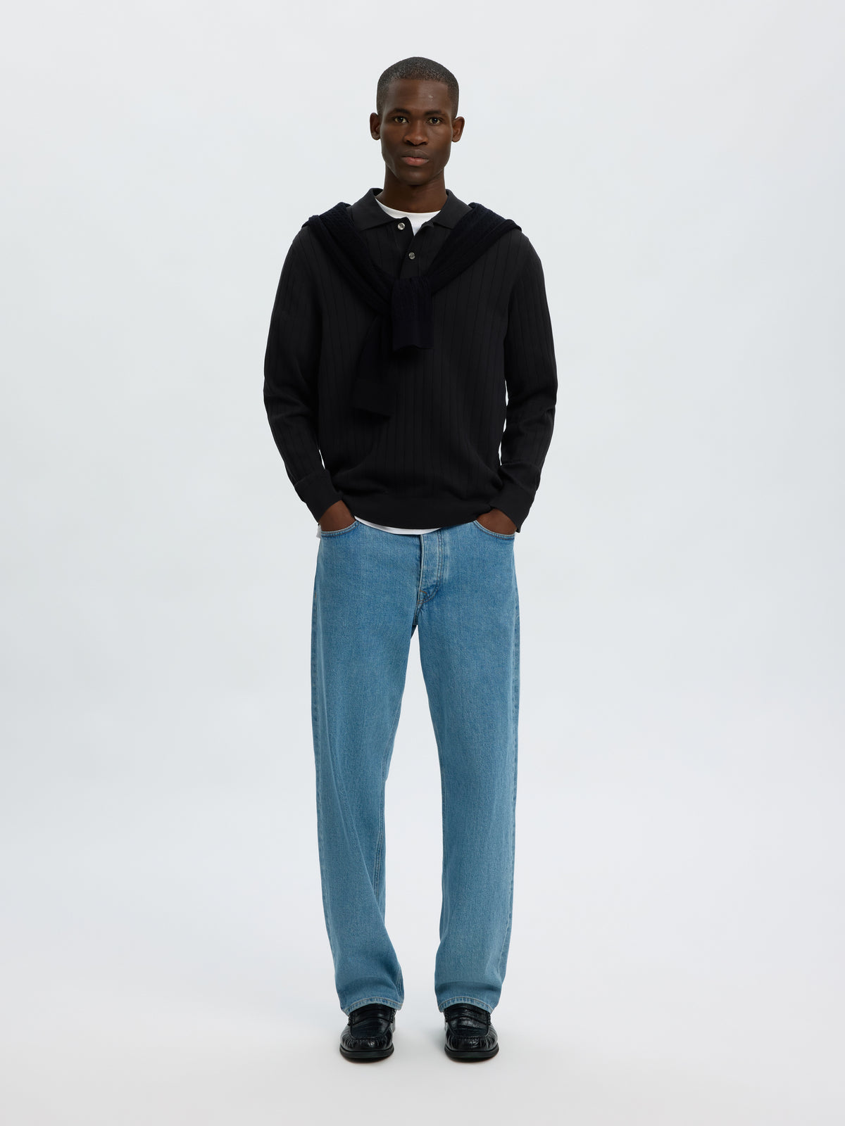 SLMTORINO LS KNIT RIB POLO NOOS