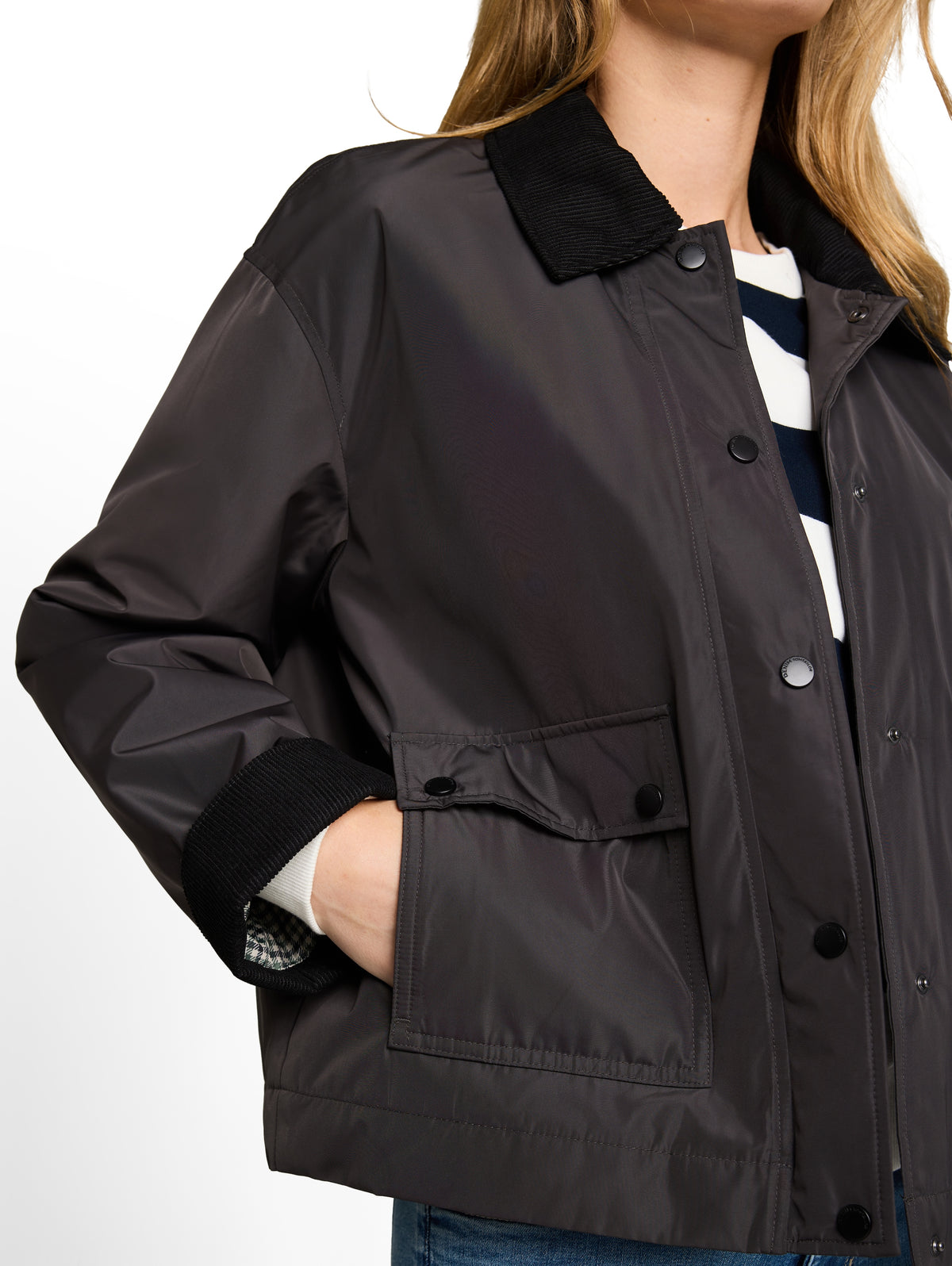 Übergangjacke mit Cord-Kragen