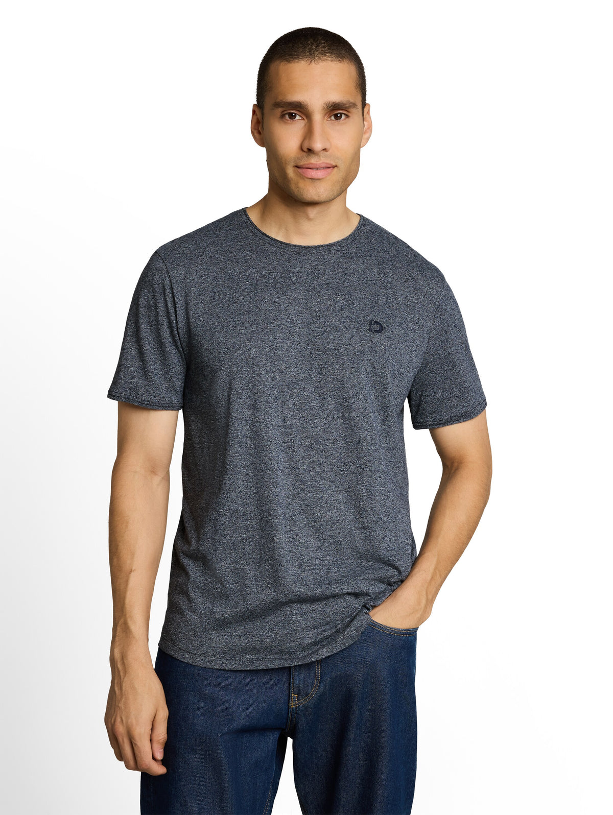T-Shirt in Melange Optik
