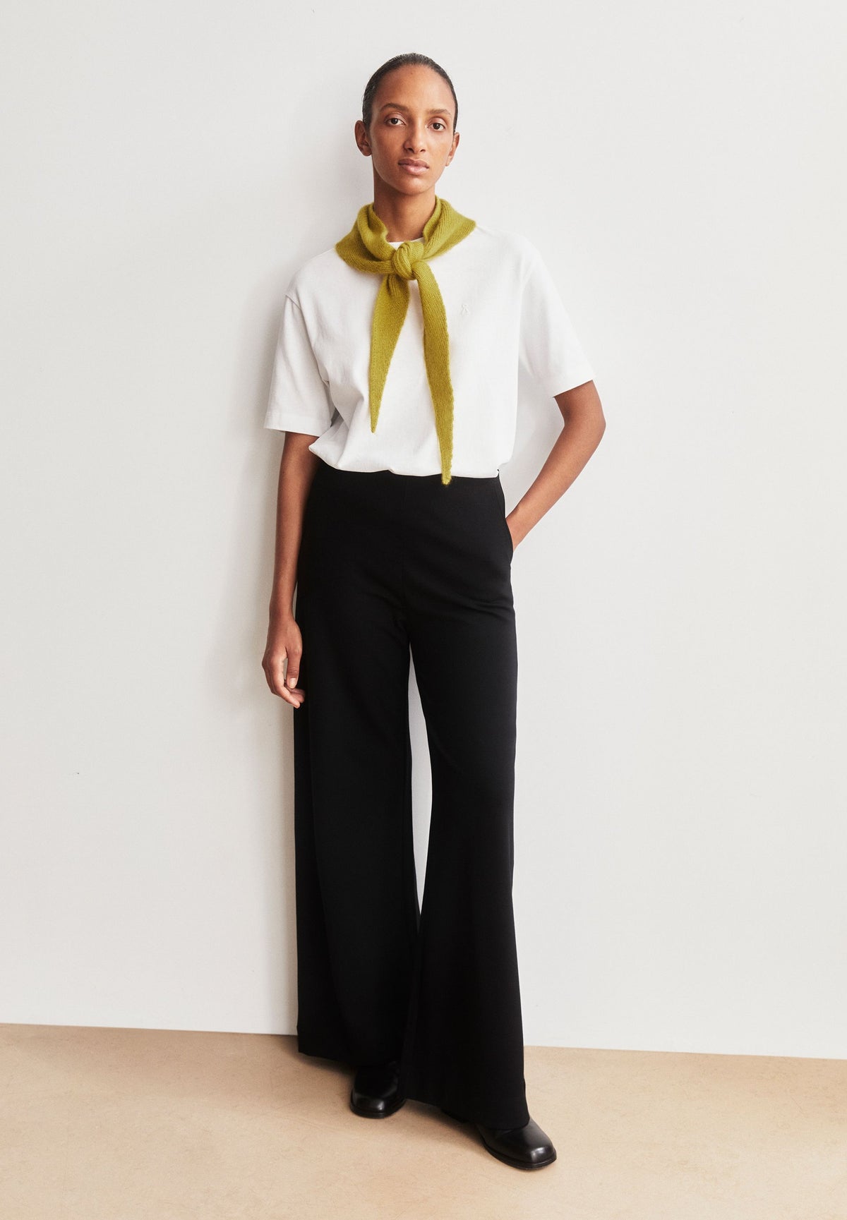 BASIC JERSEY WIDE LEG PANT