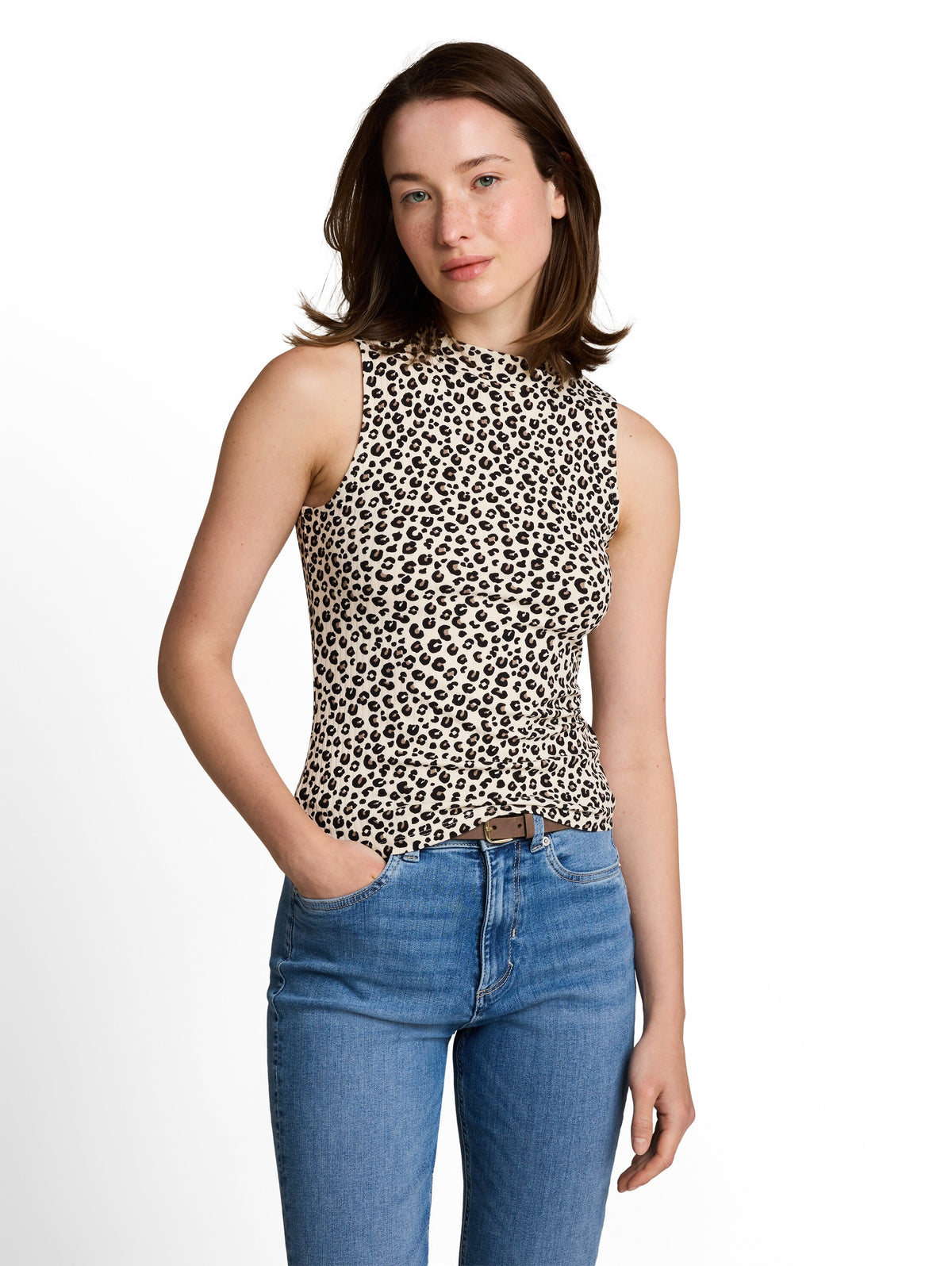 Slim Fit Top mit Stehkragen