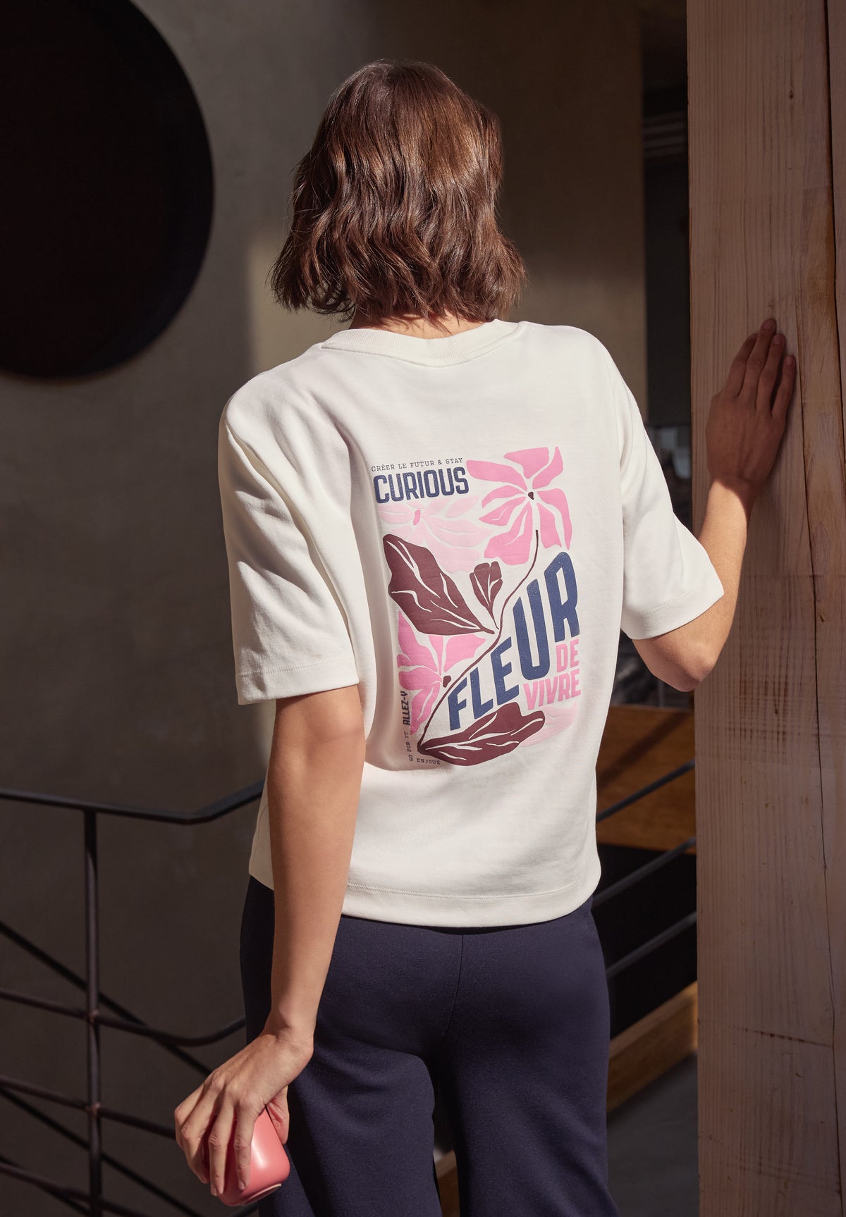 Kurzarm Sweatshirt mit Backprint