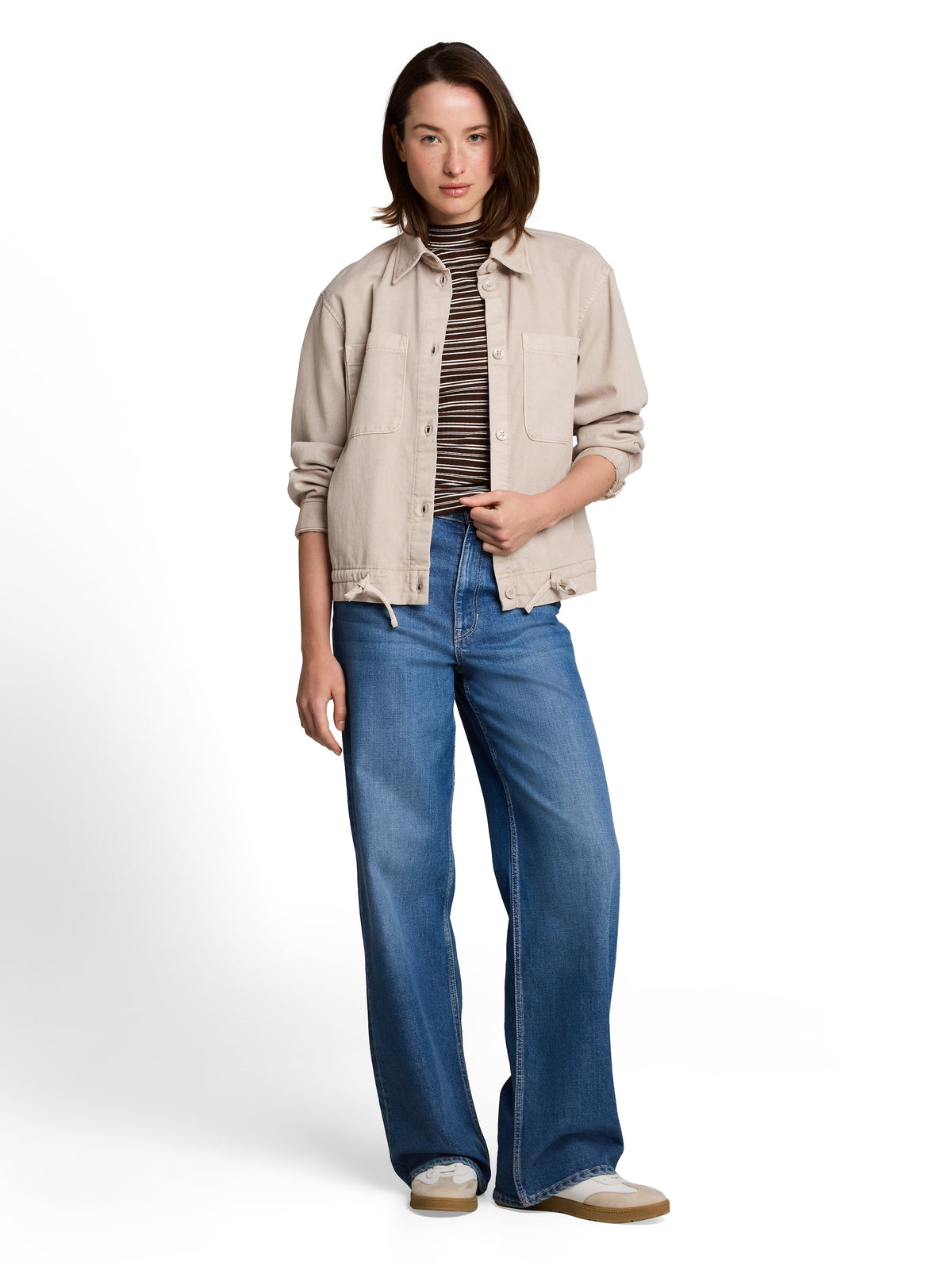 Slim Fit Top mit Stehkragen