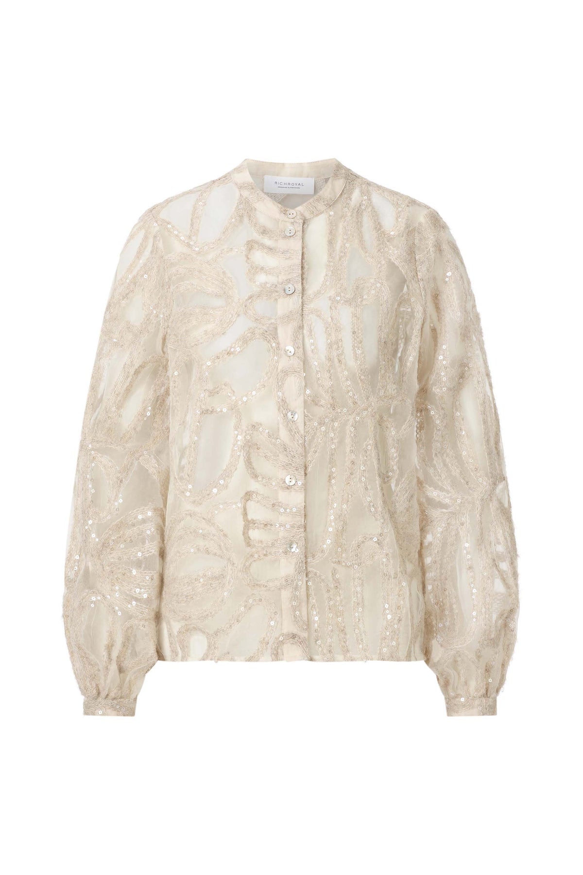 Blouse with Shiny Wool Chiffon