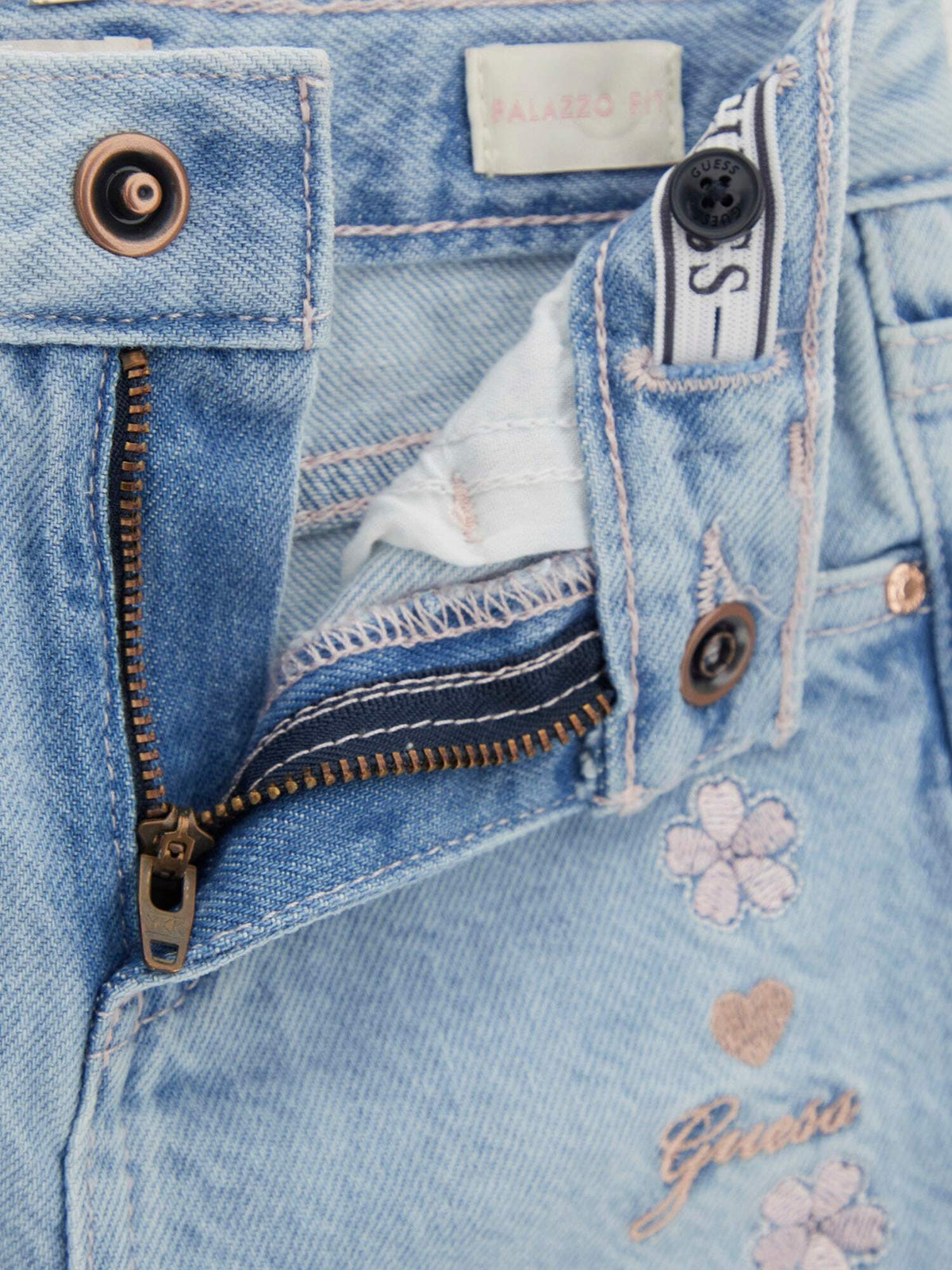 PALAZZO RGD DNM PANTS W/EMBROI
