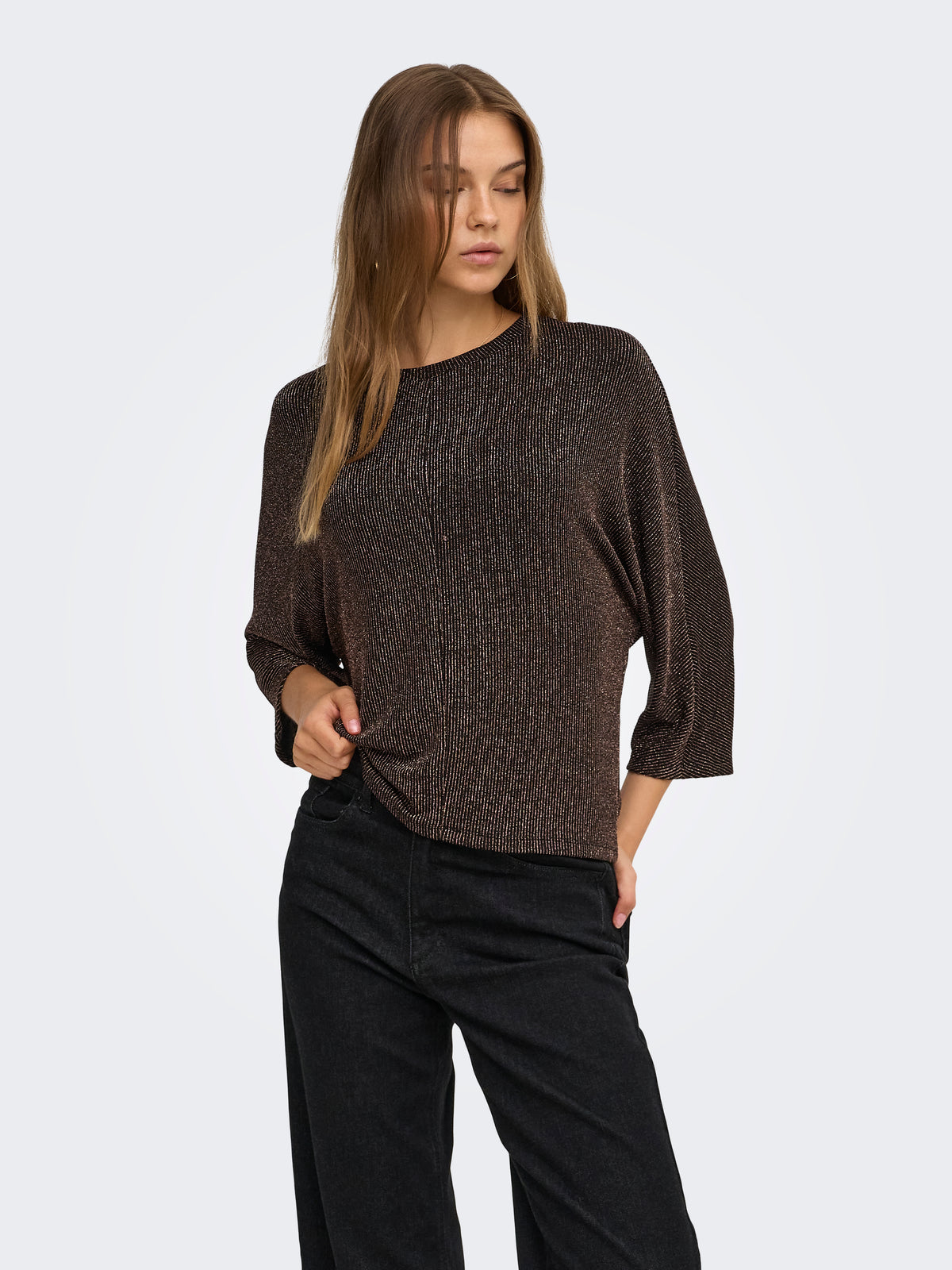 ONLCAROL 3/4 GLITTER BATWING TOP CS JRS