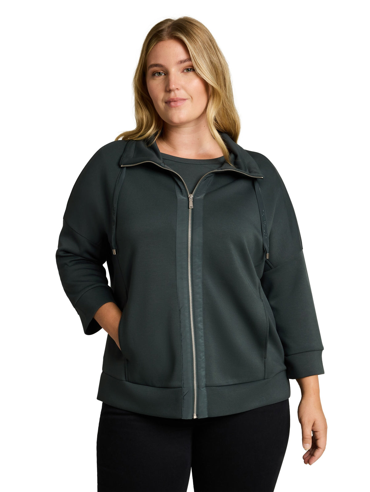 Plus Size - Sweatjacke aus Scuba