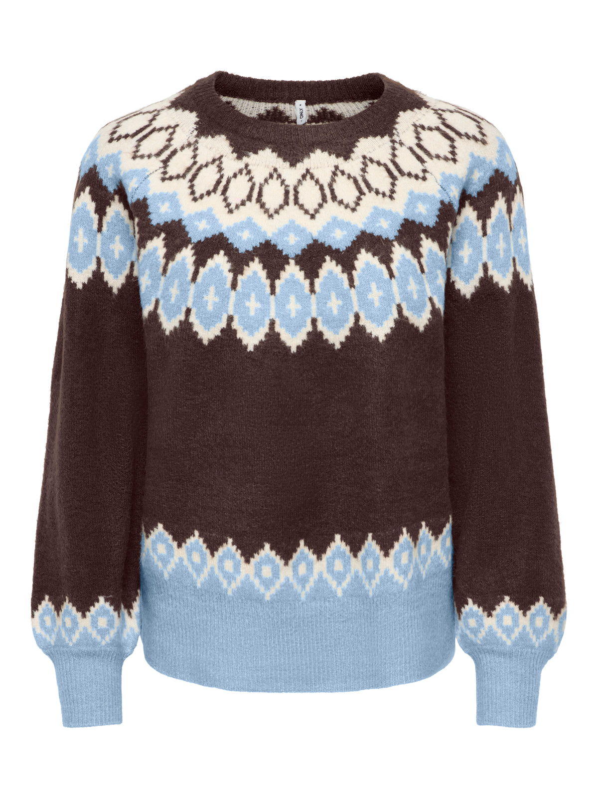 ONLRUSTY LS FAIR ISLE O-NECK BF KNT