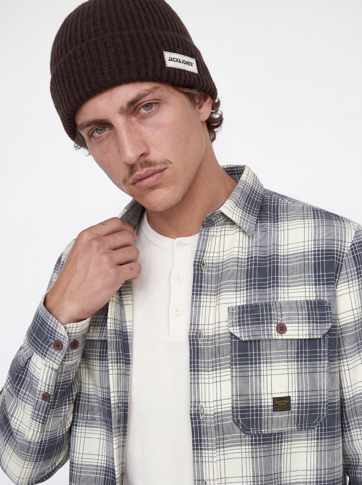 JPRBLUIVY CHECK L/S OVERSHIRT SN